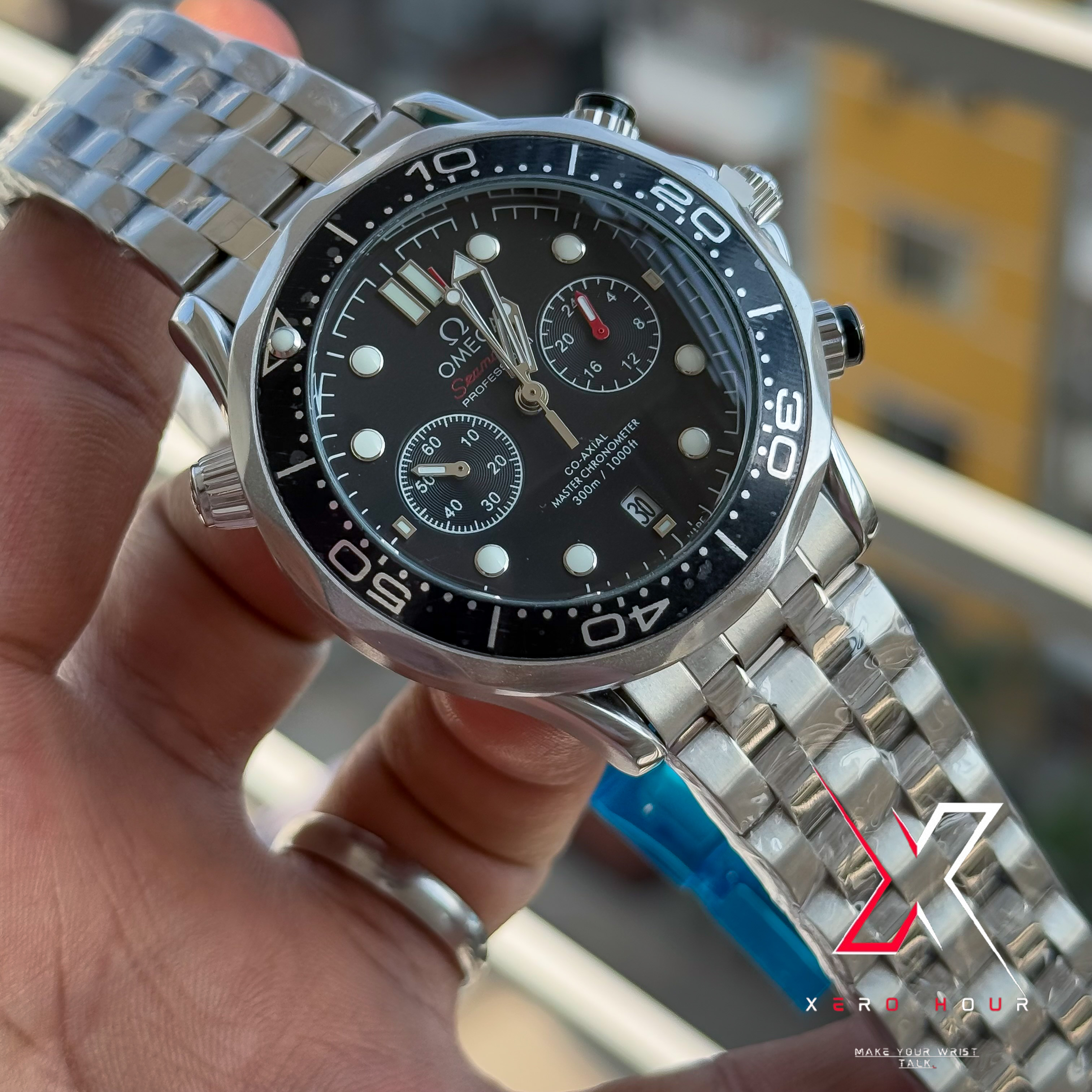 Omega Seamaster | Date just | Black bezel Black dial | AA Grade_img_5