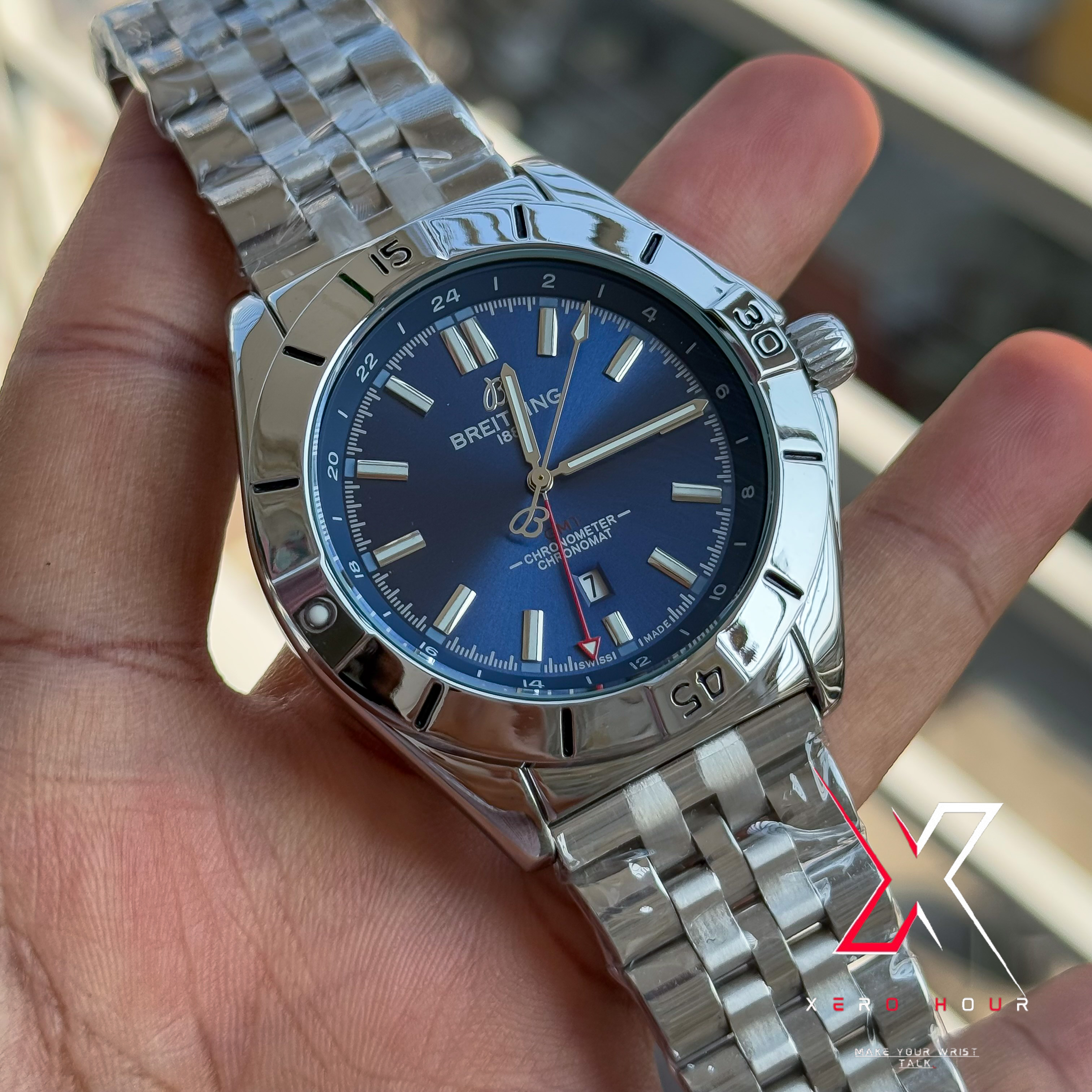 Breitling Chain  Date Just | Blue dial | AA Grade_img_3