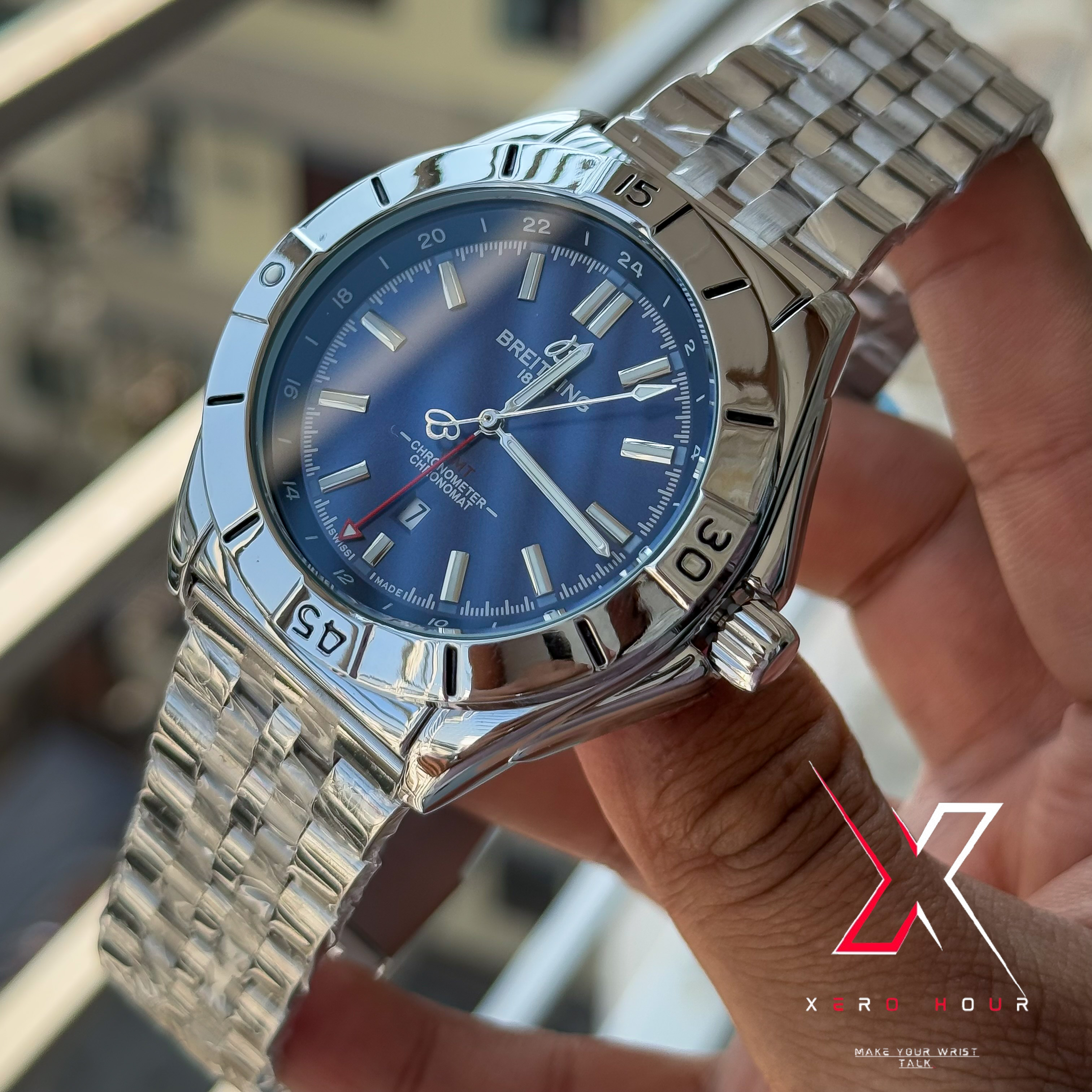 Breitling Chain  Date Just | Blue dial | AA Grade_img_4