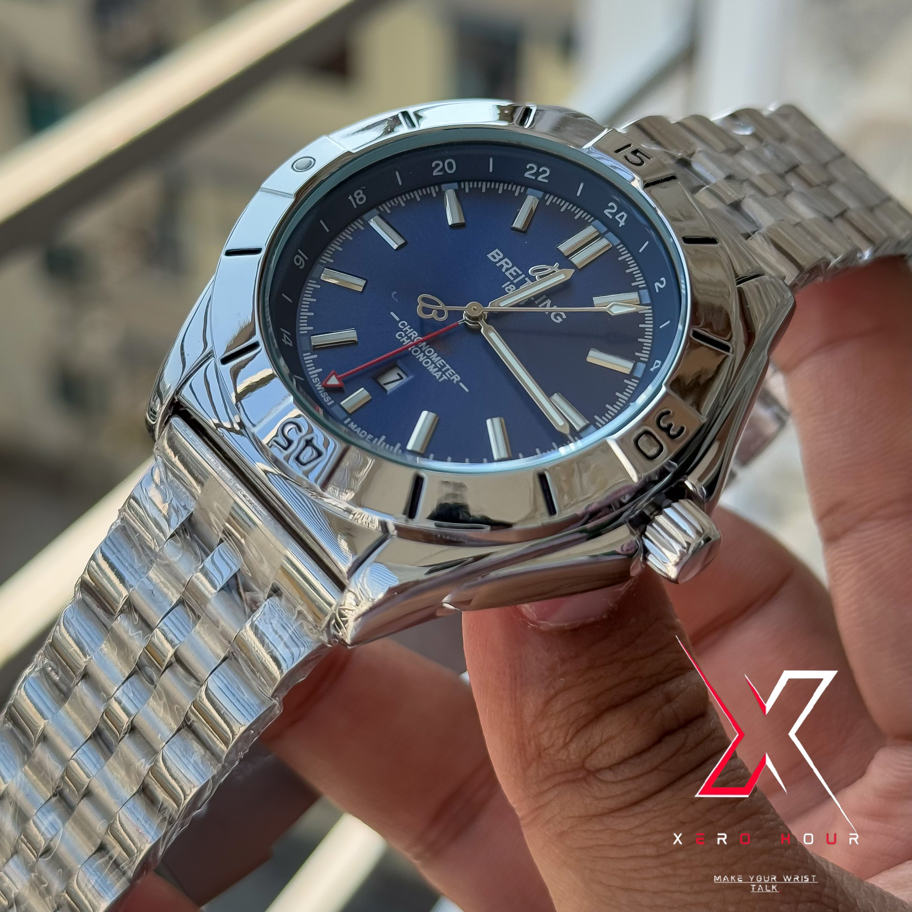 Breitling Chain  Date Just | Blue dial | AA Grade_img_5