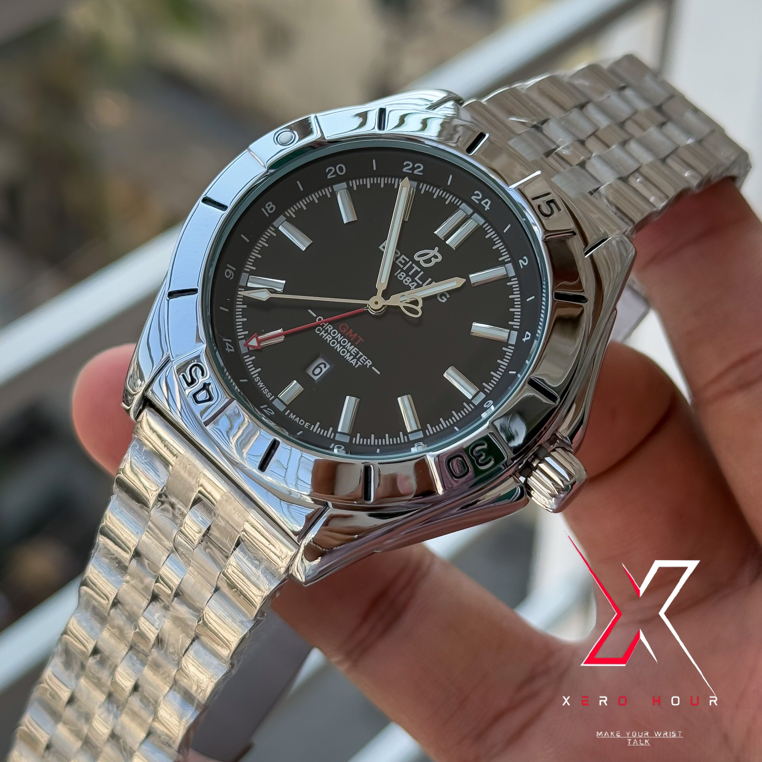 Breitling Chain Date Just | Black dial | AA Grade_img_2