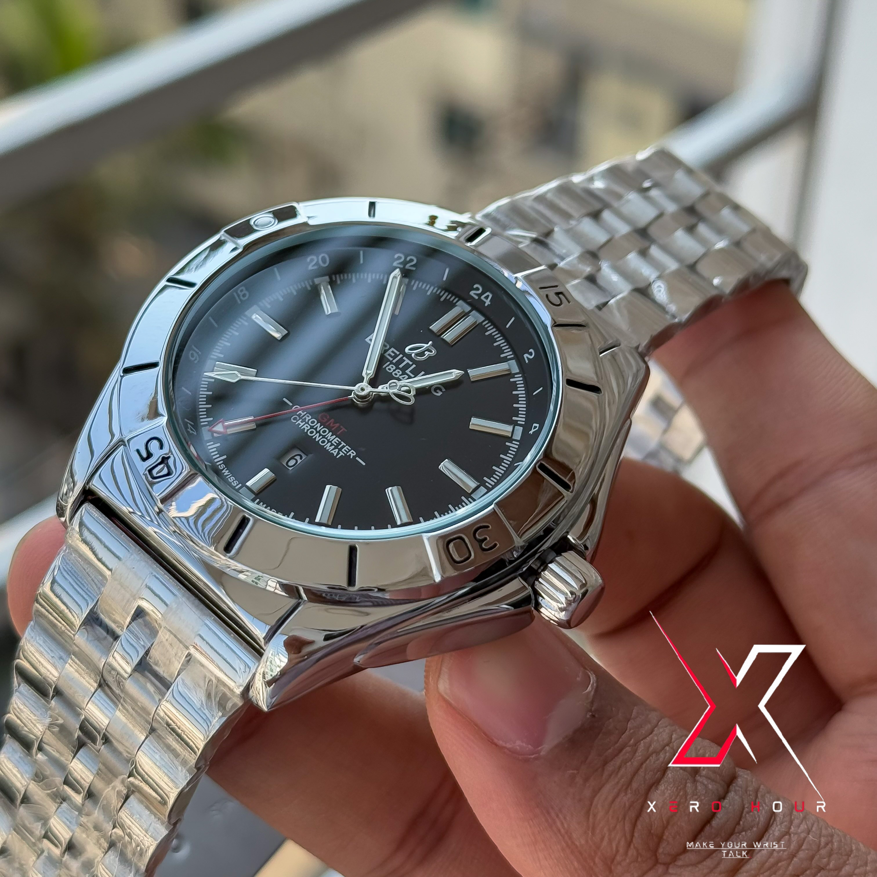 Breitling Chain Date Just | Black dial | AA Grade_img_4