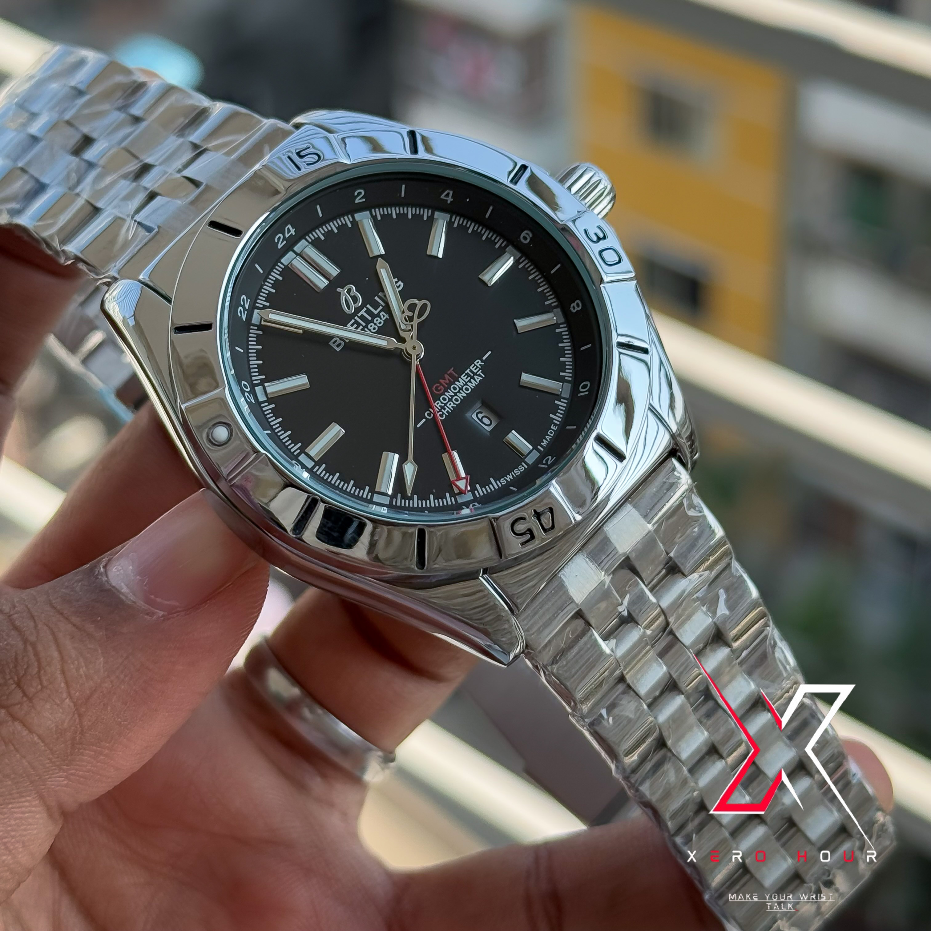 Breitling Chain Date Just | Black dial | AA Grade_img_5