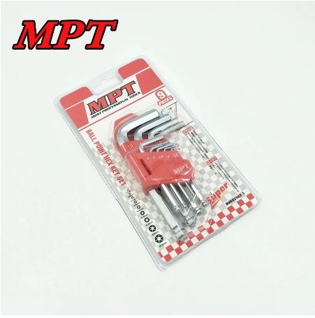 MPT 9pcs Ball Point Hex Key Set ( Short Arm ), Cr-V, Allen key Set; MHA02002-1_img_1
