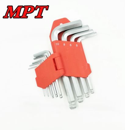 MPT 9pcs Ball Point Hex Key Set ( Short Arm ), Cr-V, Allen key Set; MHA02002-1_img_2