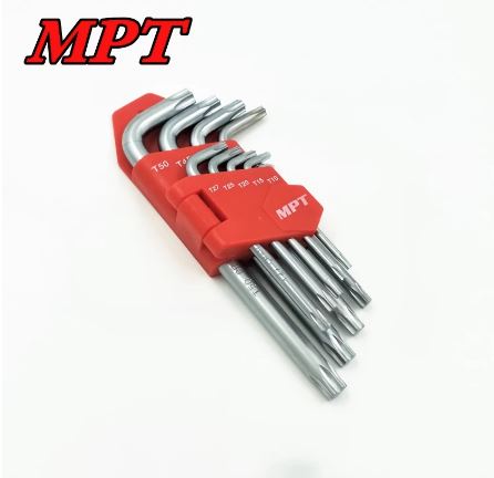 MPT 9pcs Trox Hex Key Set ( Long Arm), Cr-V, ( T10,T15,T20,T27,T30,T40,T45,T50); MHA02003-2