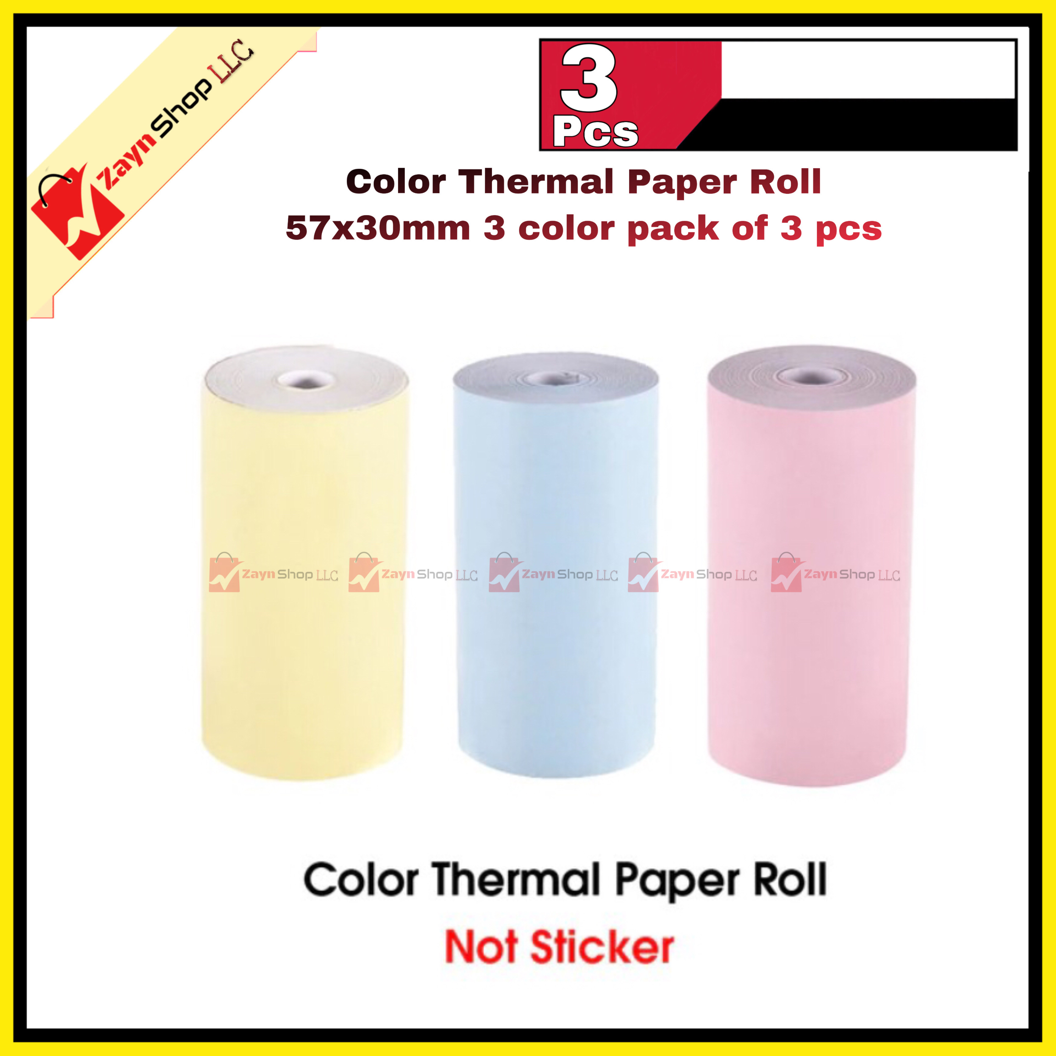 Thermal Paper color thermal paper Roll 57x30mm 3 color pack of 3 pcs_img_1