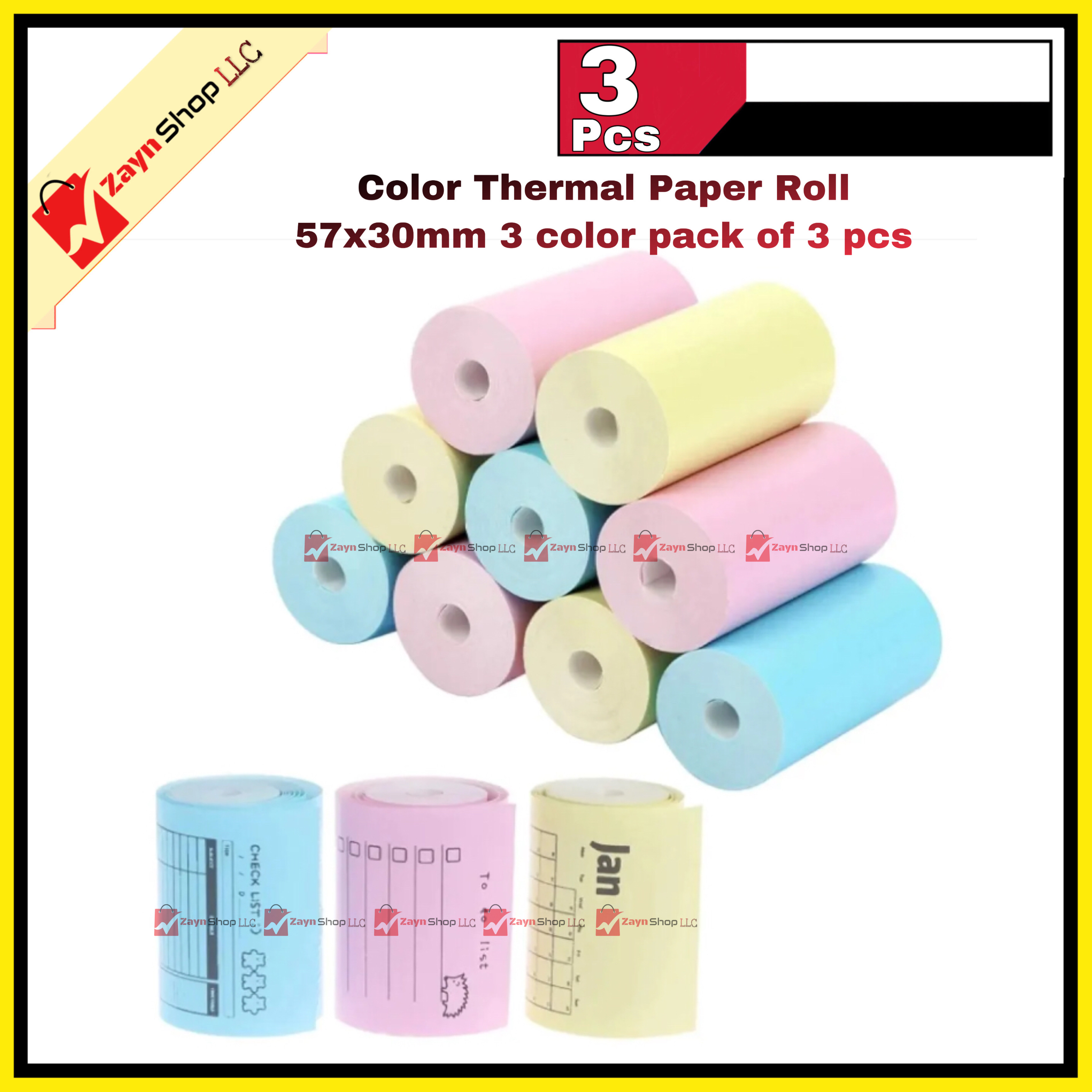 Thermal Paper color thermal paper Roll 57x30mm 3 color pack of 3 pcs_img_4