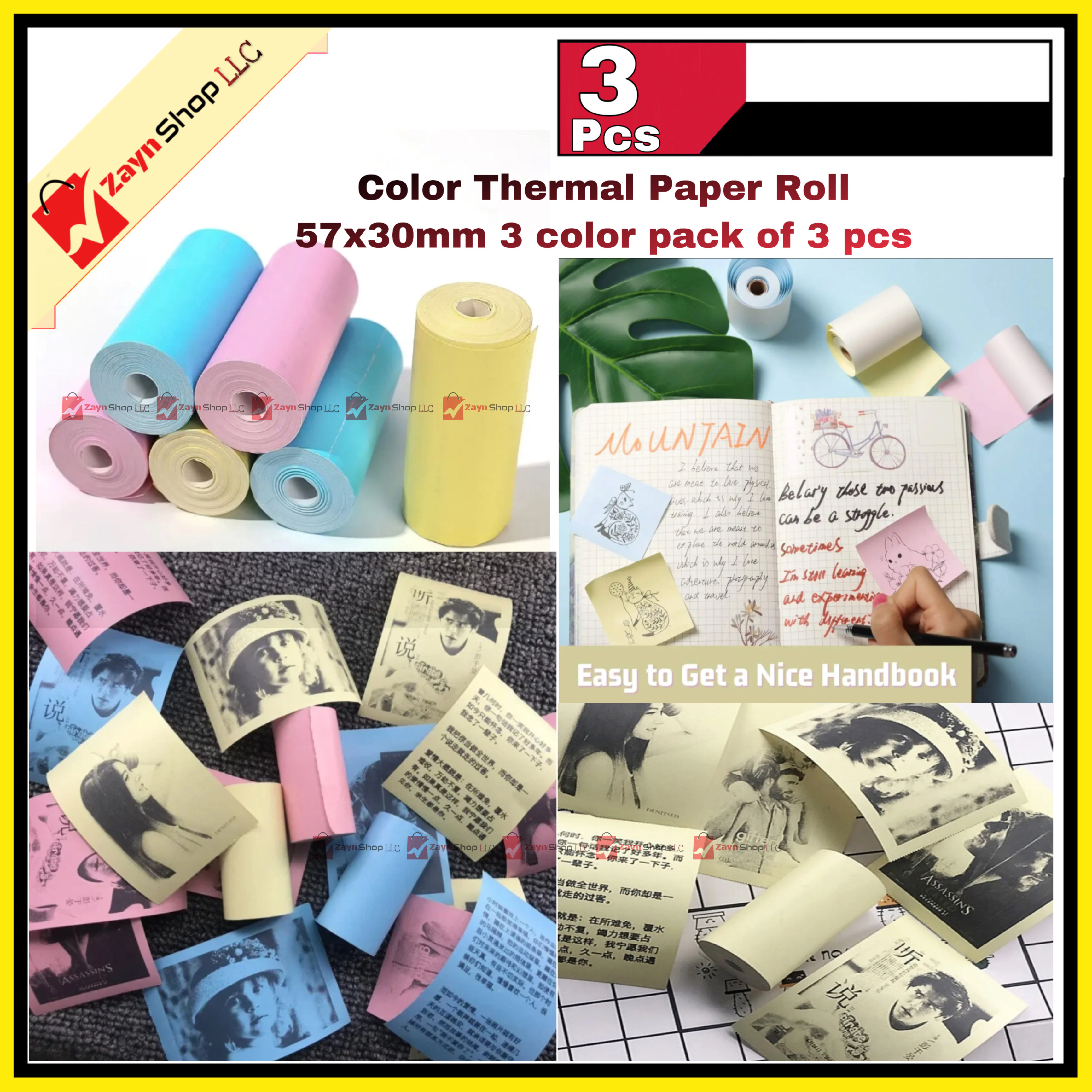 Thermal Paper color thermal paper Roll 57x30mm 3 color pack of 3 pcs_img_5