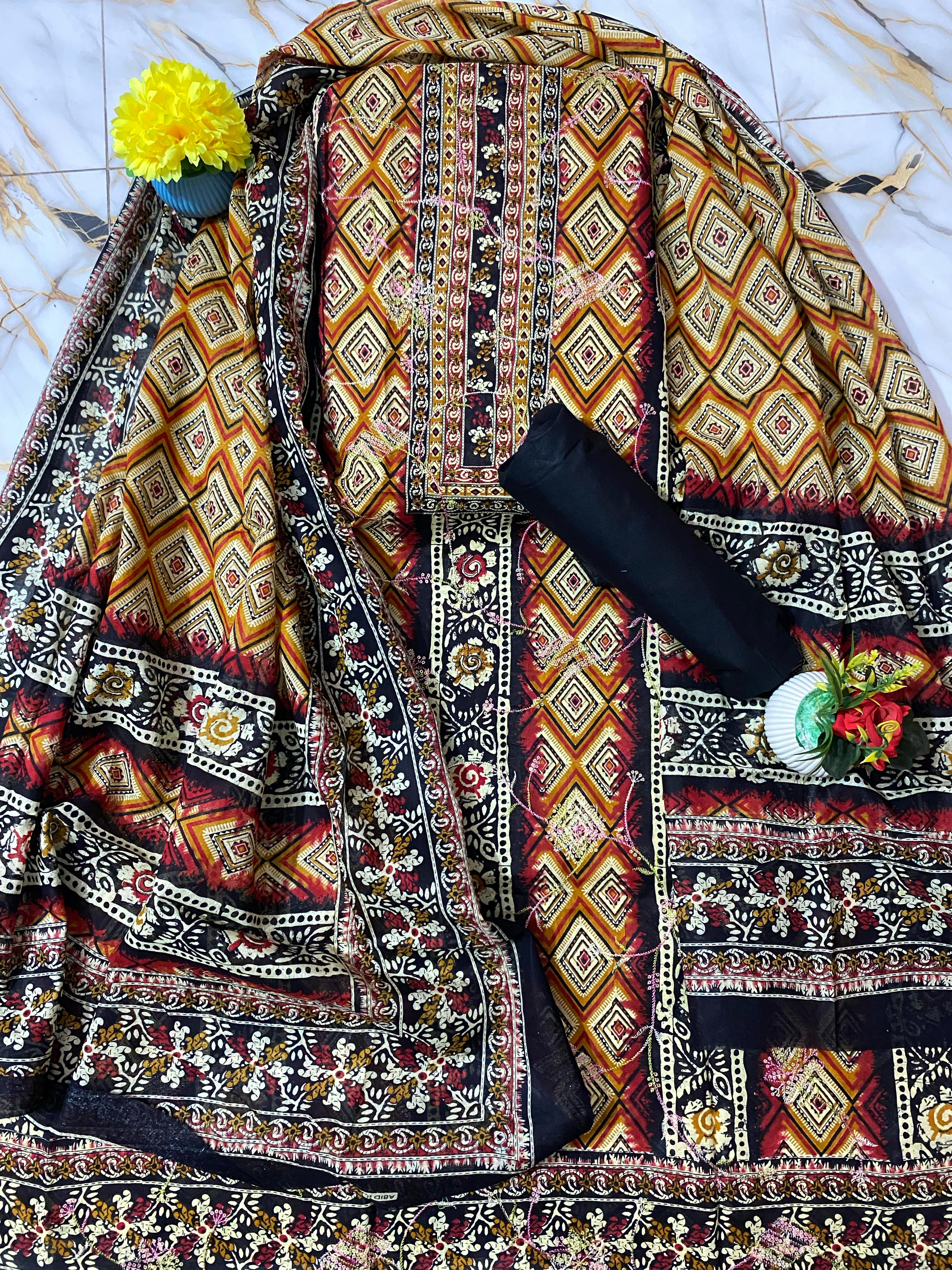 নাইড়া সুতি থ্রি-পিস