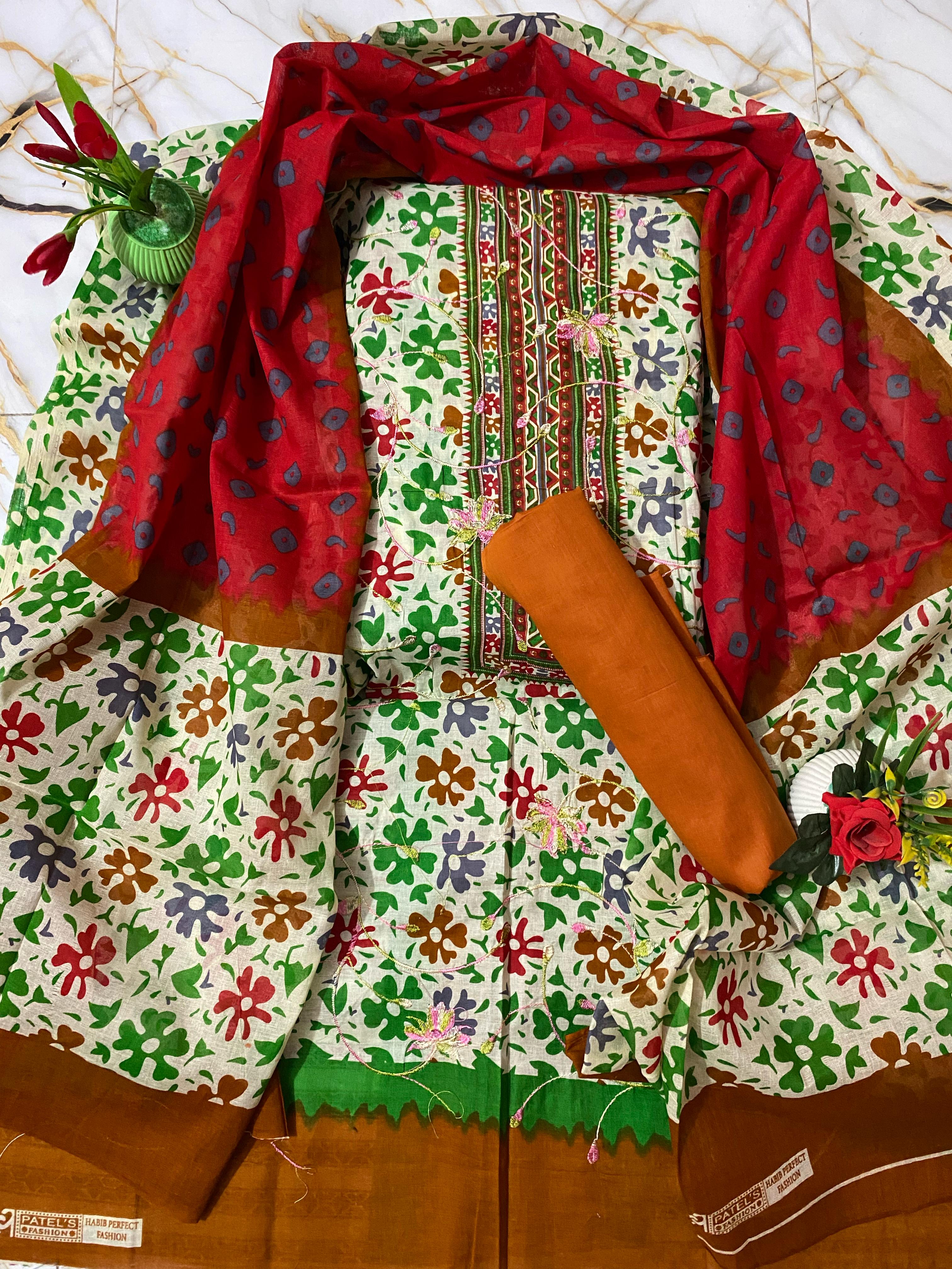 নাইড়া সুতি থ্রি-পিস