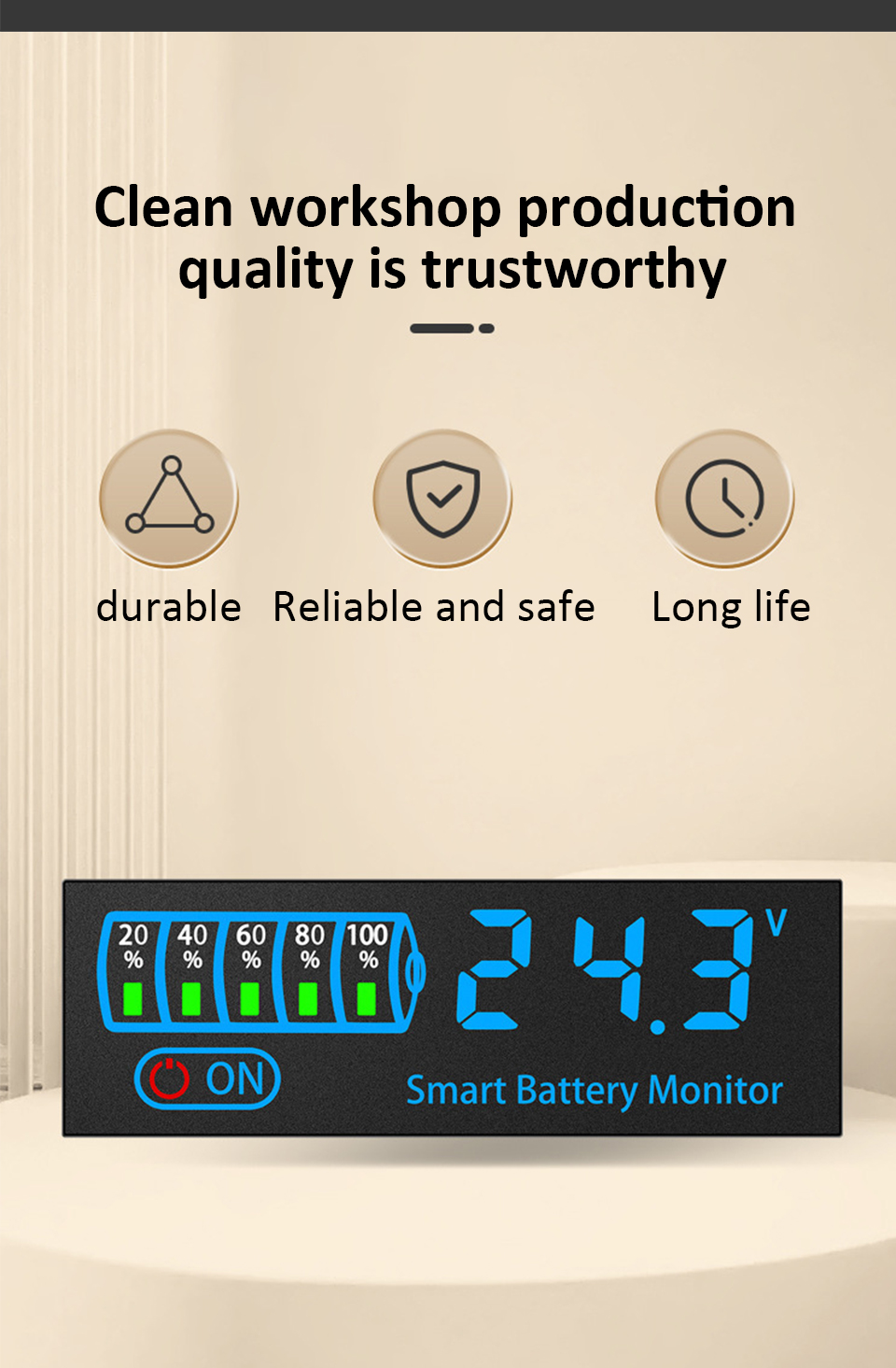 DC 7–55V Smart Battery Level Indicator (JX-4615N-A2) – LCD Voltage & Capacity Meter_img_5