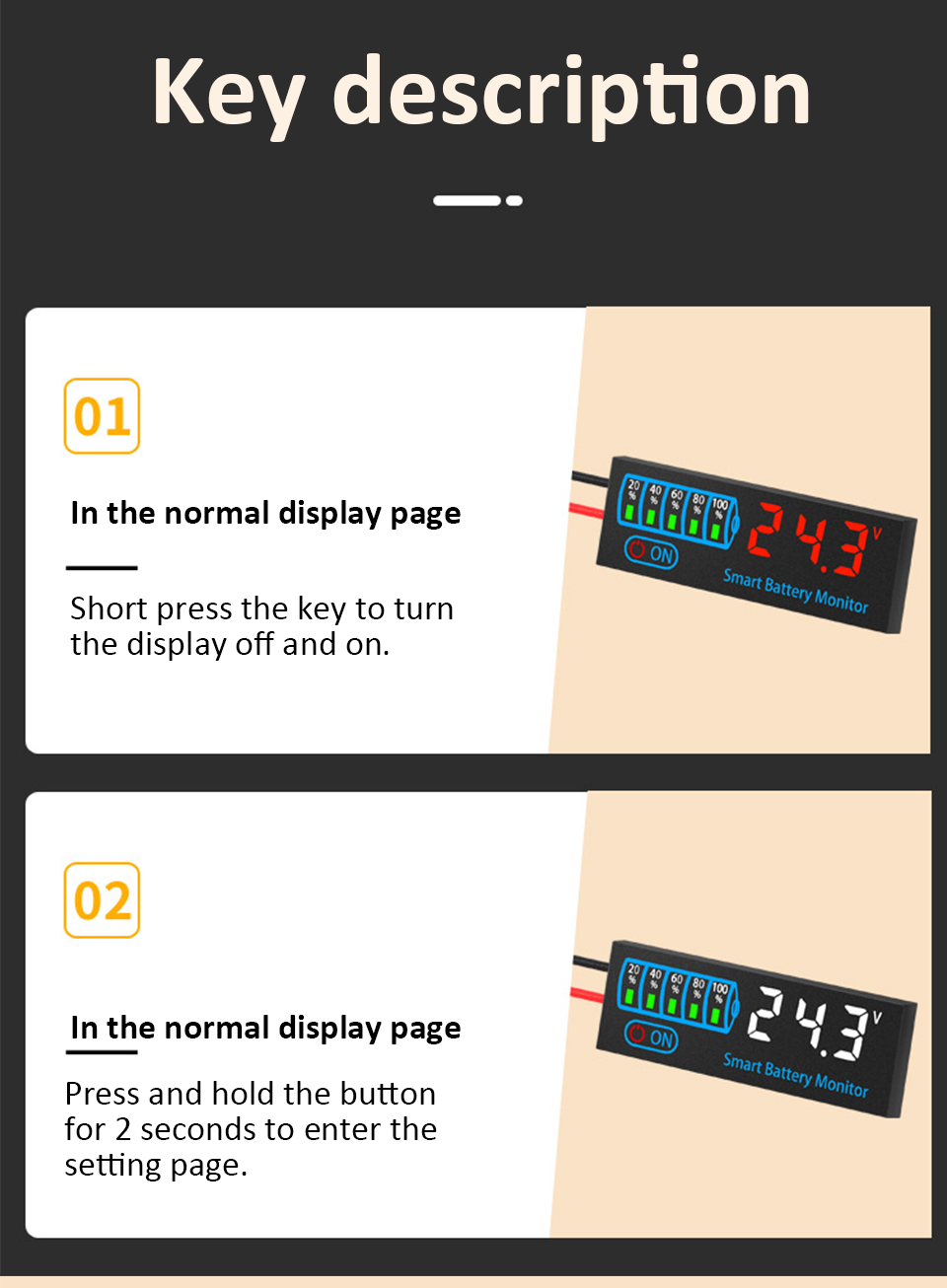 DC 7–55V Smart Battery Level Indicator (JX-4615N-A2) – LCD Voltage & Capacity Meter_img_6