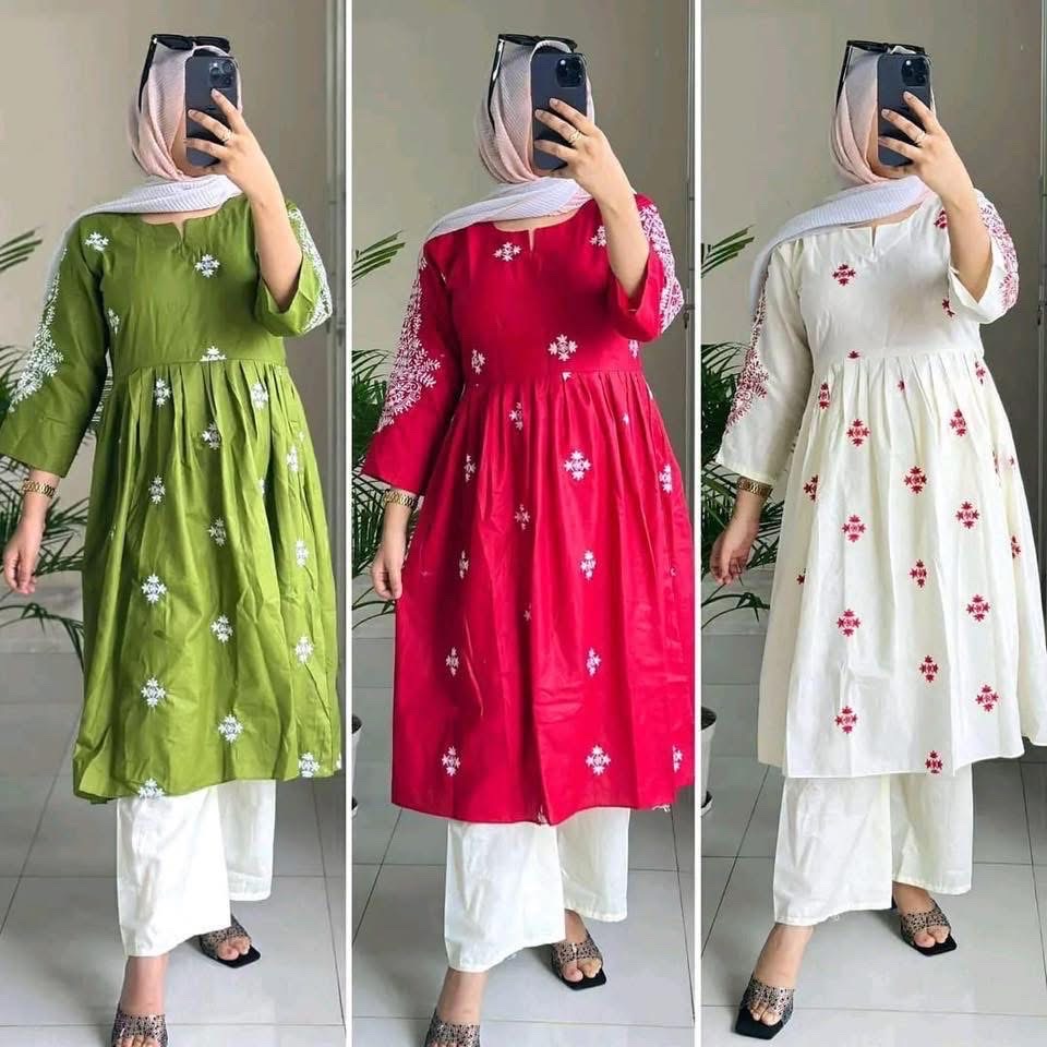 Premium Cotton Embroidery Two Piece - Image 1