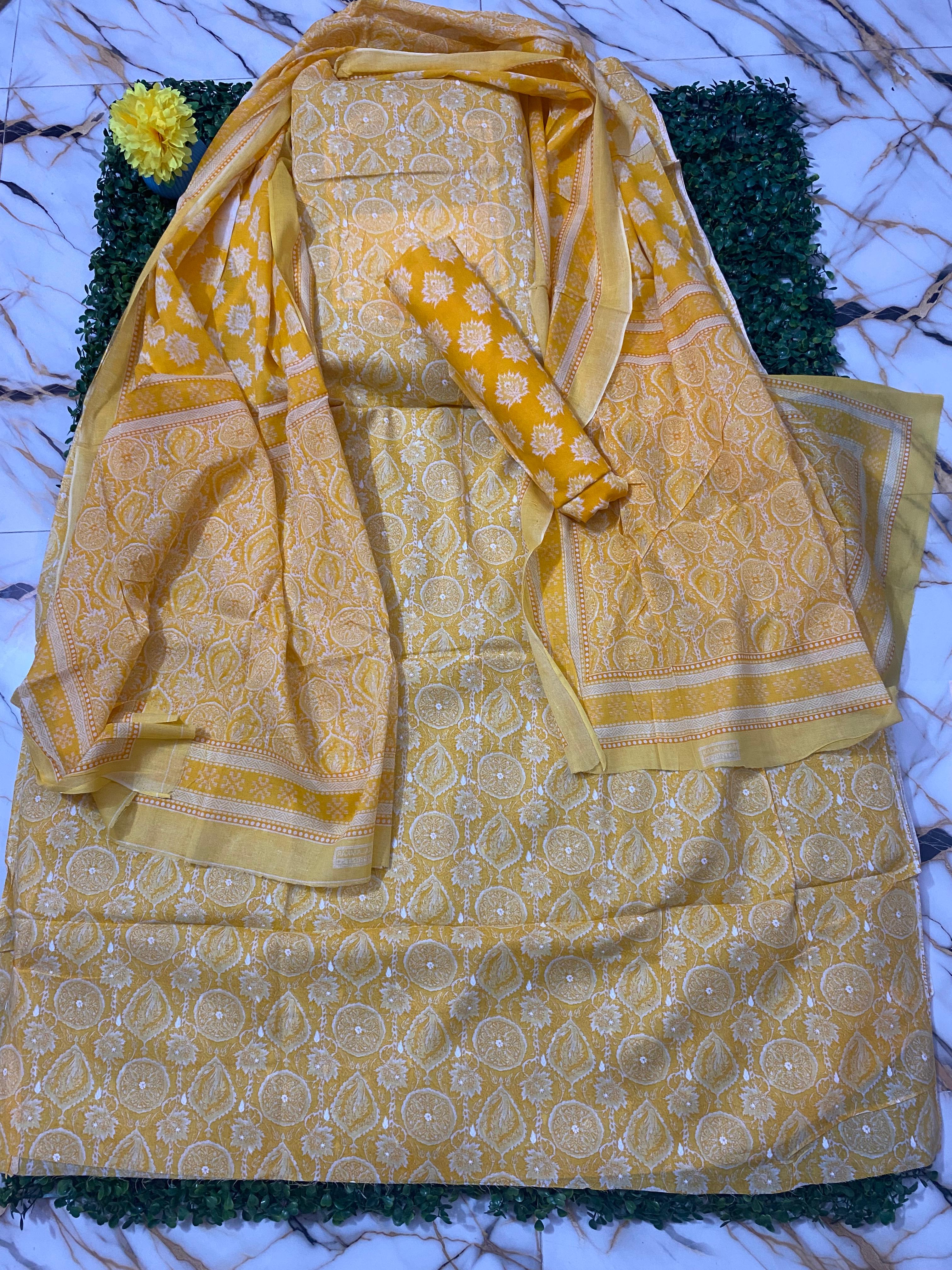 প্যাটেল (কালামকারি) সুতি থ্রি-পিস