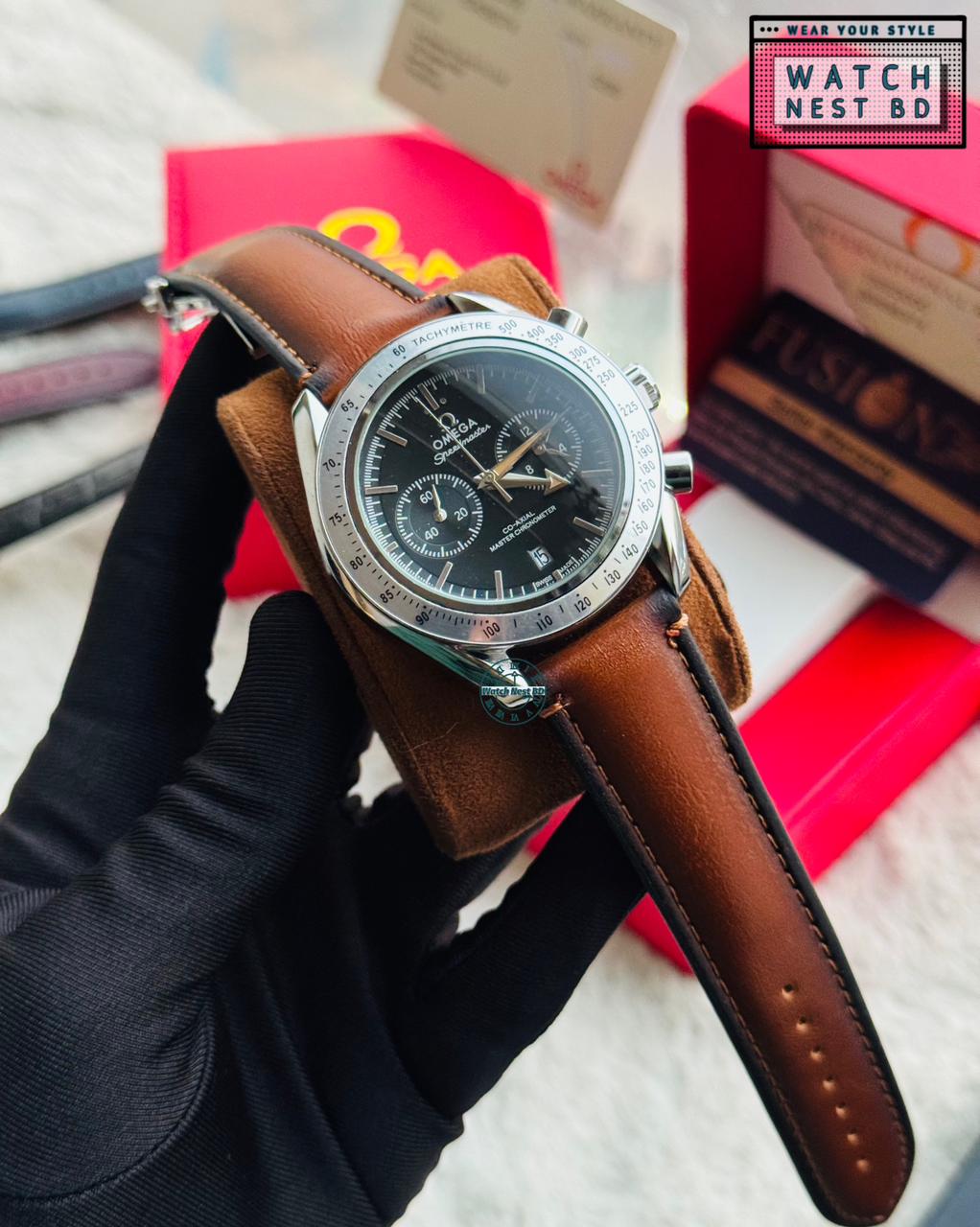 Omega Chronograph Belt Watch || AA Grade Master Copy