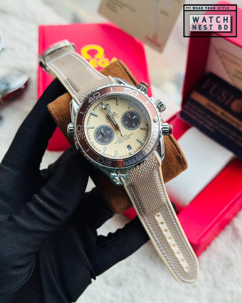 Omega Chronograph Belt Watch || AA Grade Master Copy