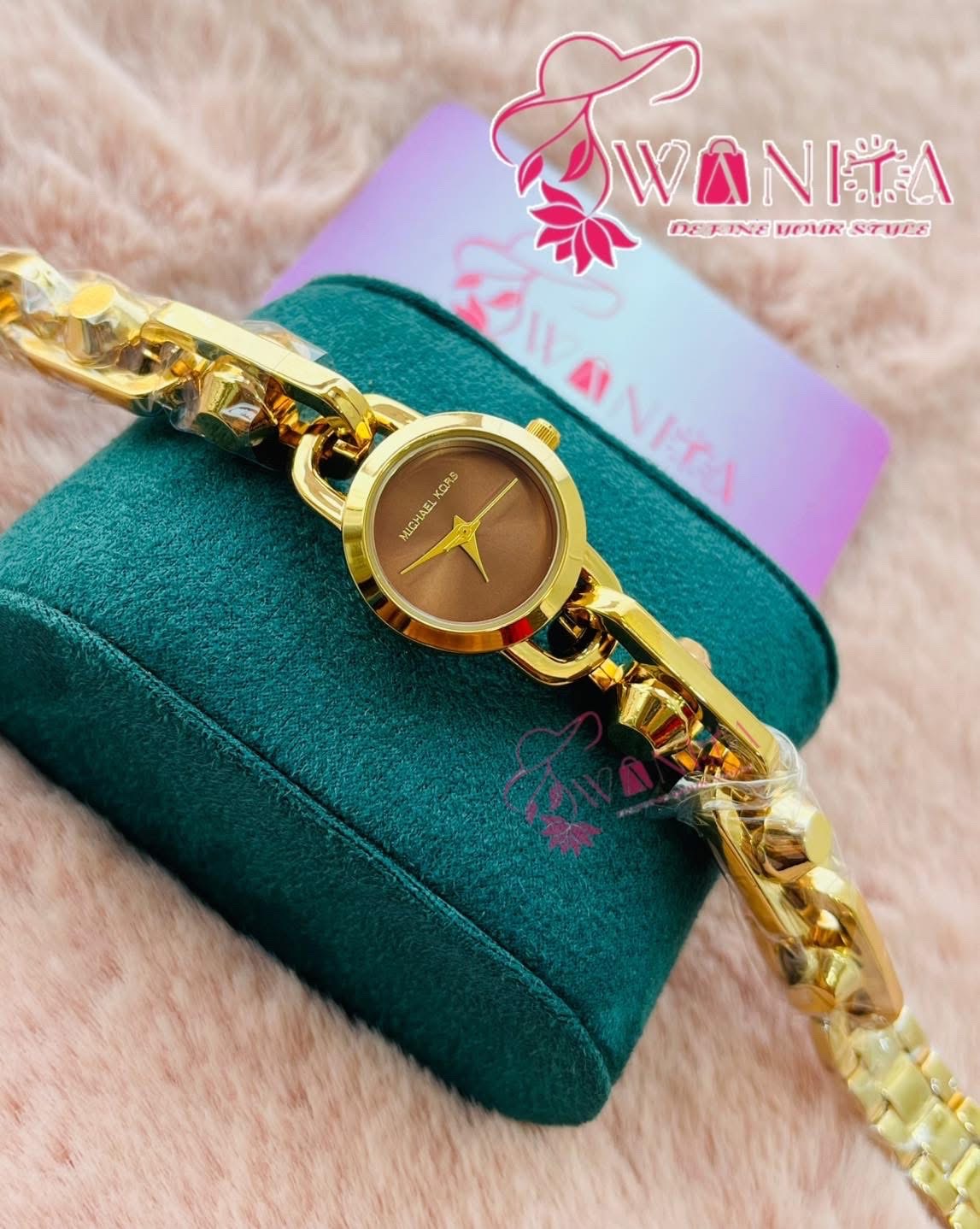 Michael Kors Coffe Dial CrissCross Chain Watch(AA Grade)