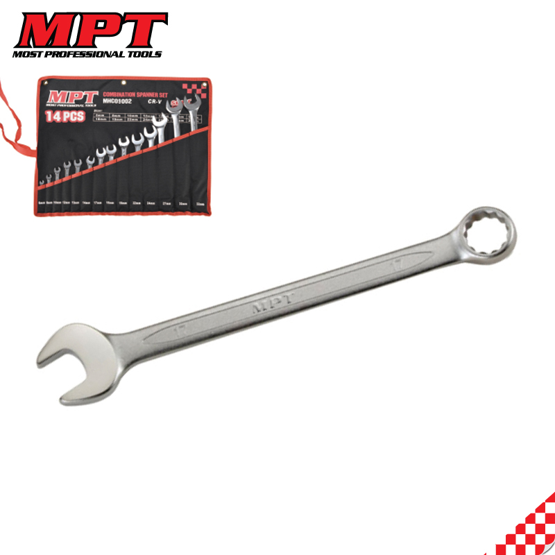 MPT 14pcs Combination Spanner Set, Cr-V, Mirror Polished; MHC05002_img_1