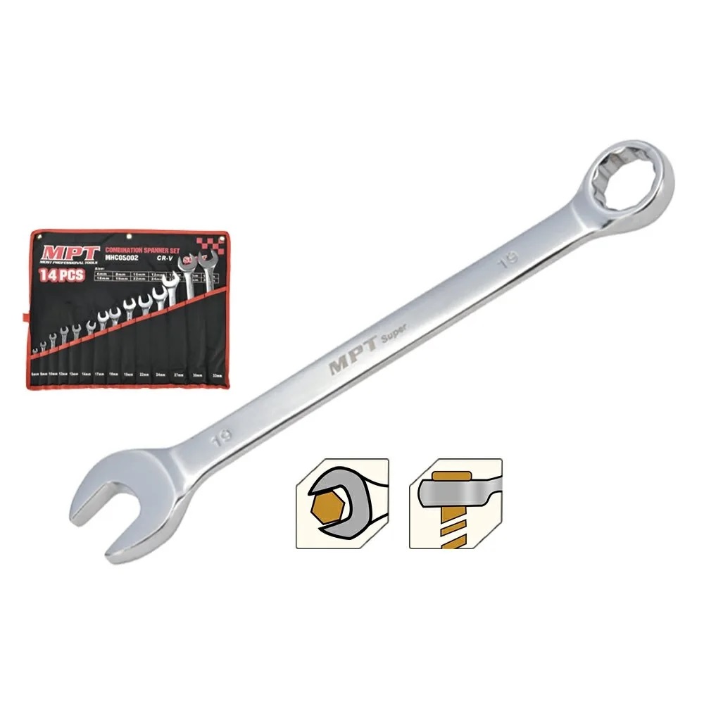 MPT 14pcs Combination Spanner Set, Cr-V, Mirror Polished; MHC05002_img_2