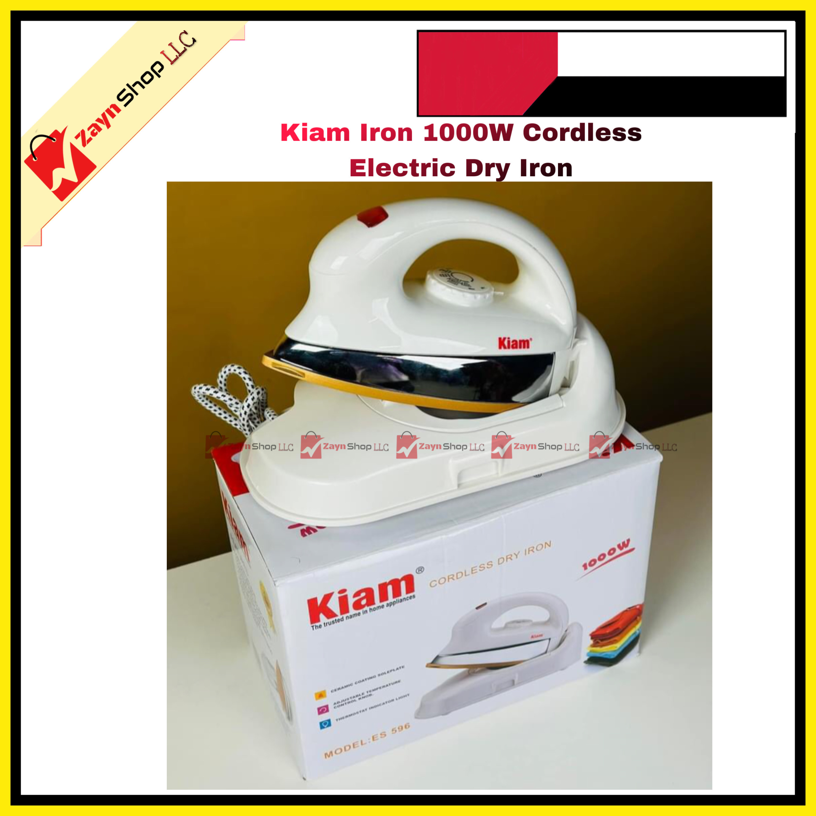 Kiam Iron 1000W Cordless Electric Dry Iron_img_0