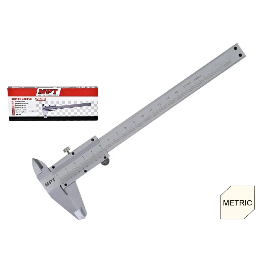 MPT Vernier Caliper 0-150mm( 0-6 Inch ) Chrome Plated Four-way Measurement; MHE03001