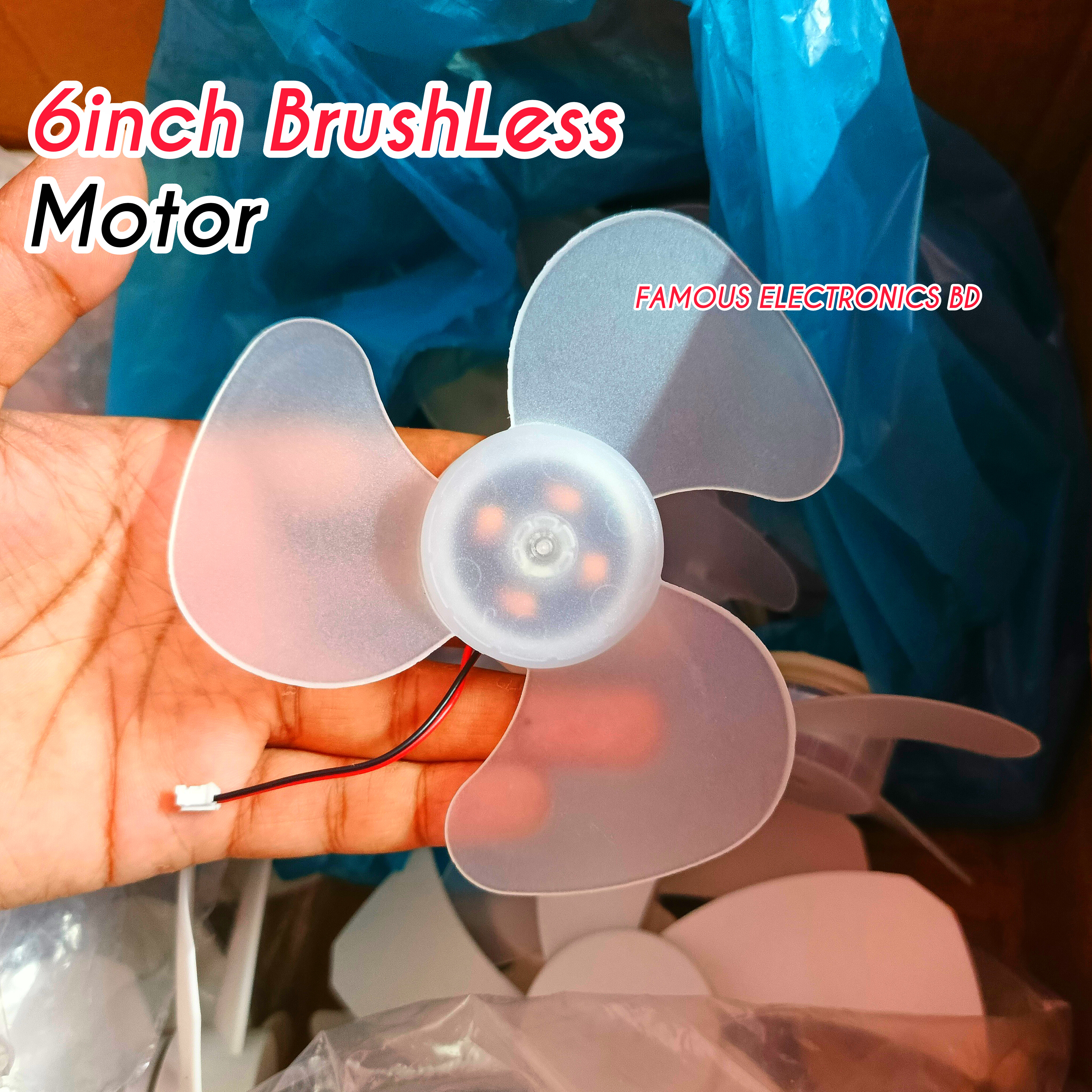 6inch BLDC Brushless Fan Motor 9V/12V Fan Core 3 Blades High Air Flow_img_2
