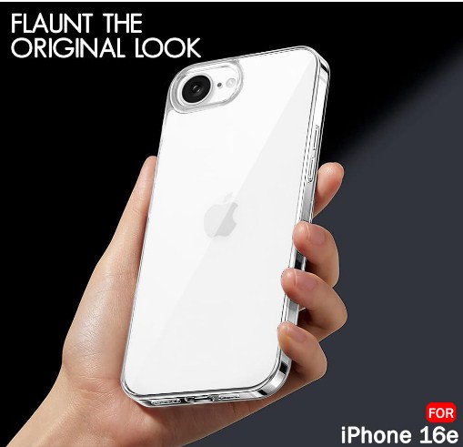Crystal Clear Back Case Cover for iPhone 16e Soft Phone Case Transparent_img_5