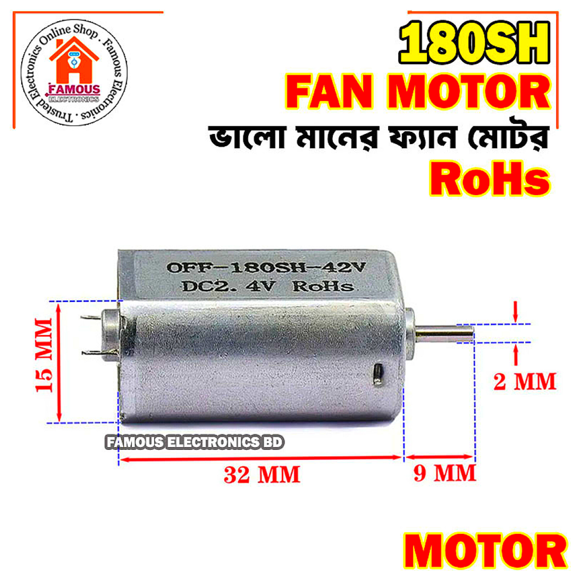 180SH 2.4V 3.7V Micro DC Motor Output Shaft 2.0MM Well-made Electric Shaver Hair Clipper Toy Motor_img_2