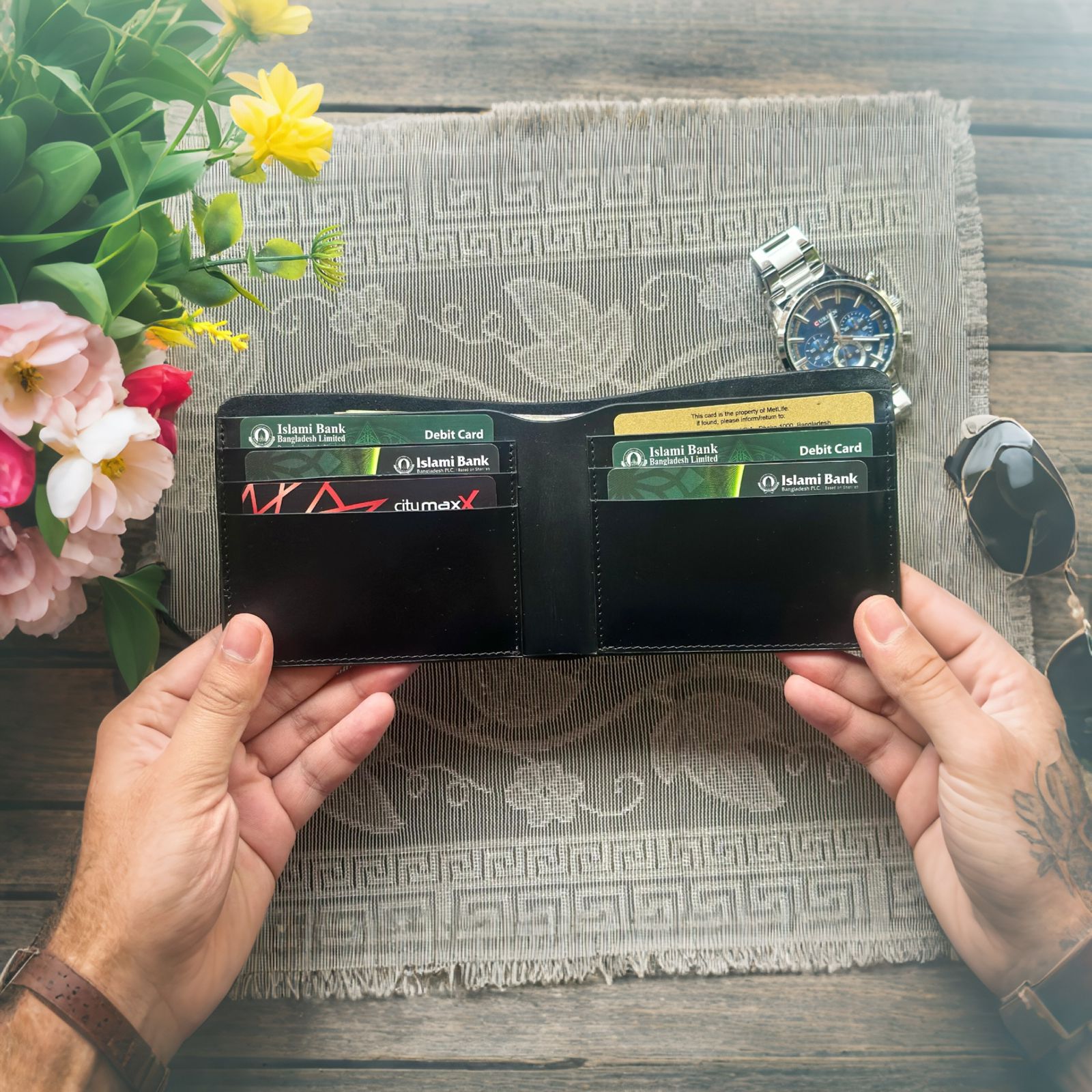 Genuine Leather Wallet for Men - Black