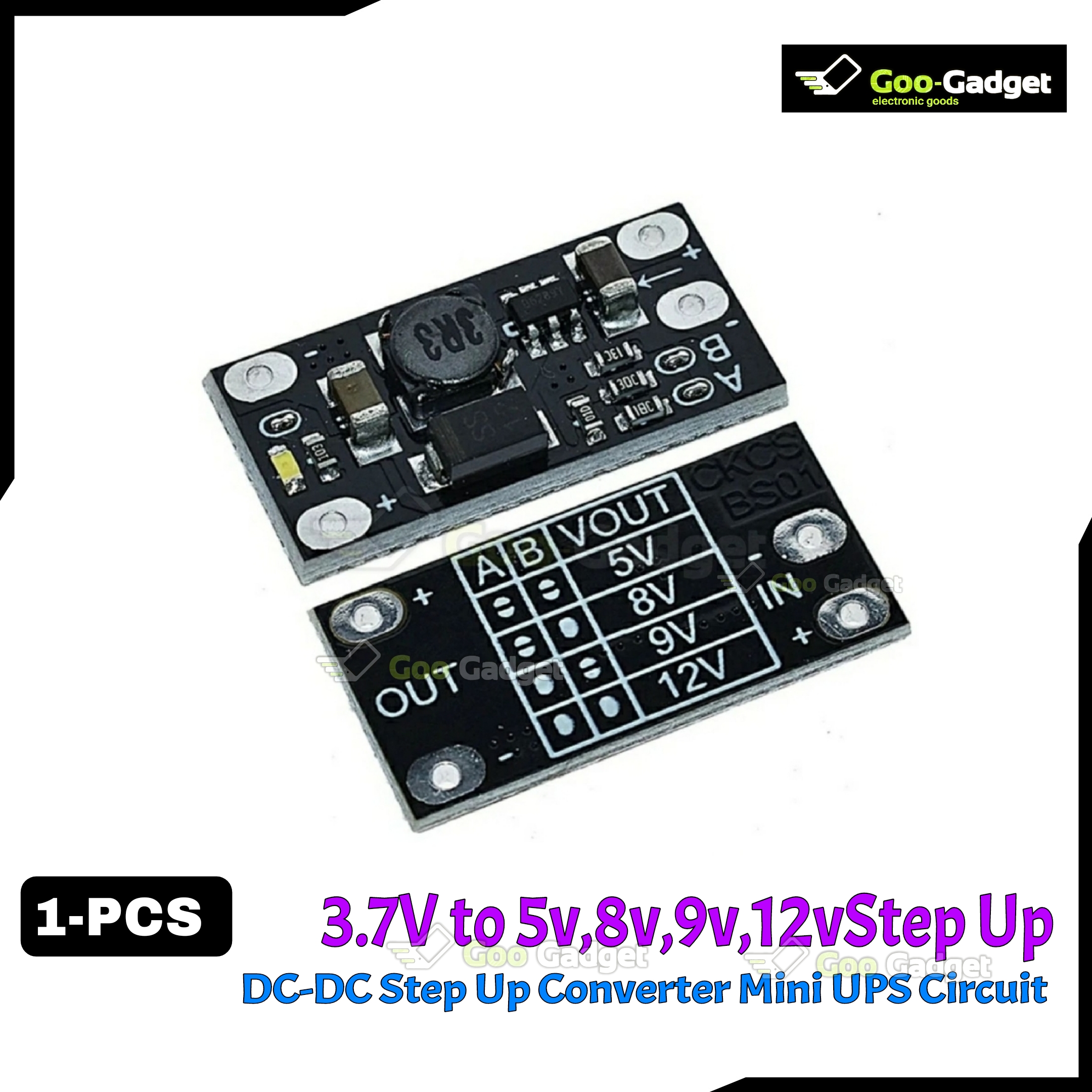 DC-DC Step Up Converter Mini UPS Circuit | 5V to 9V/12V Converter for ONU Routers, CCTV Cameras, and Mini UPS Systems