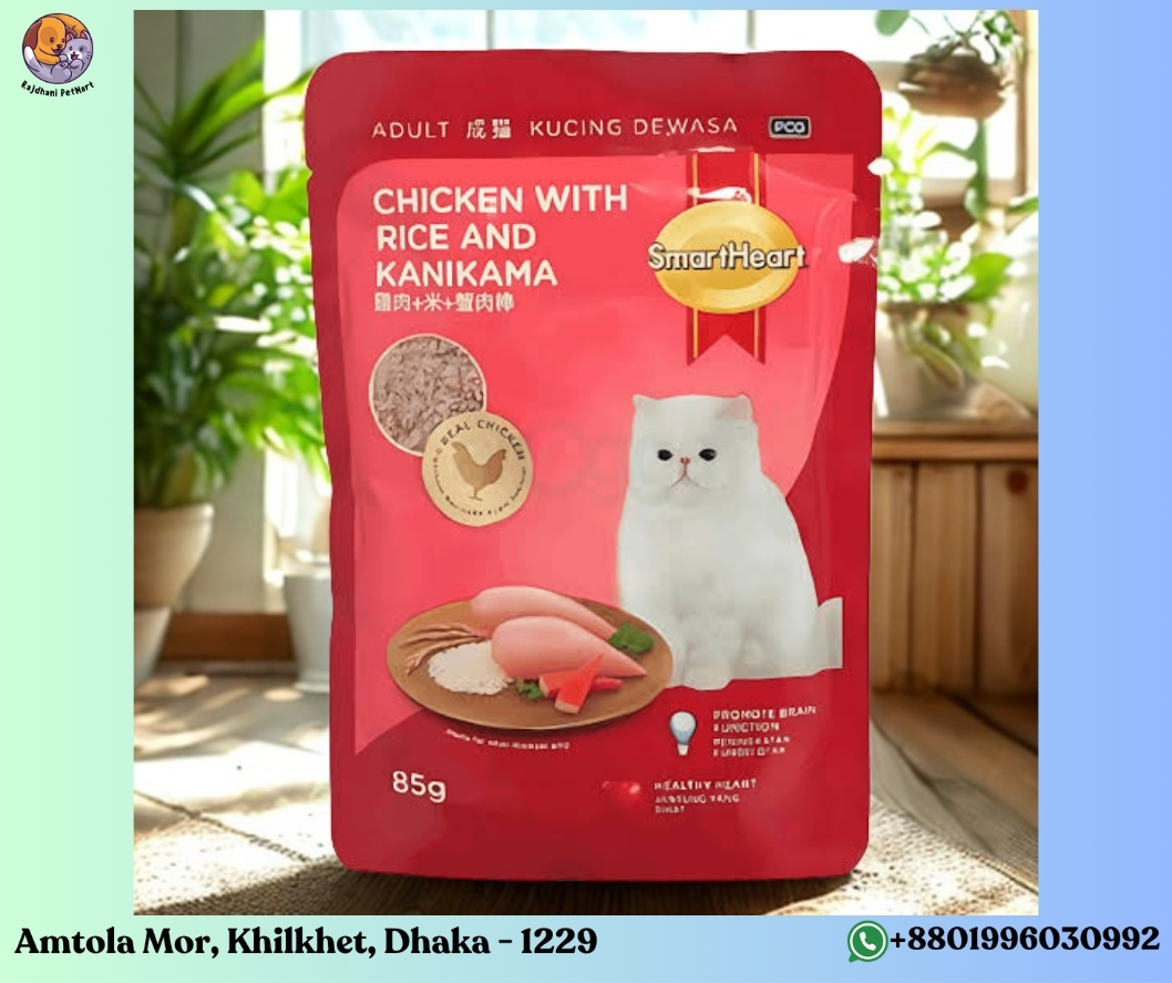 SmartHeart Cat Pouch Adult Chicken with Rice & Kanikama 85g