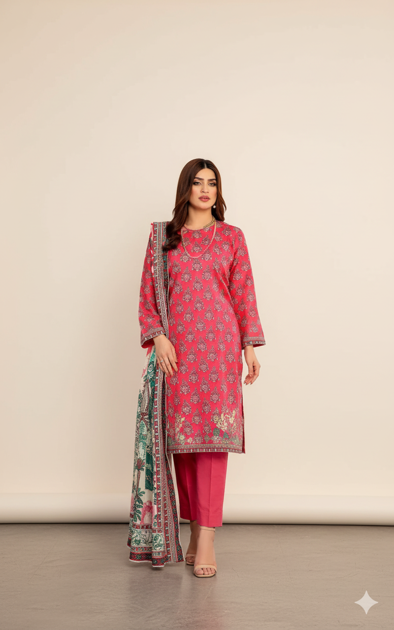 পাকিস্তানি ইন্সপারেড প্রিমিয়াম থ্রি পিস (বিন সাঈদ) (Unstitched)
