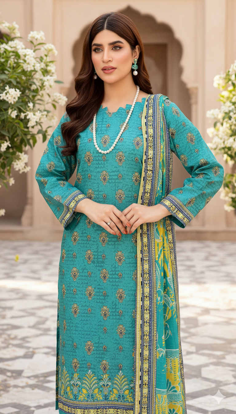 পাকিস্তানি ইন্সপারেড প্রিমিয়াম থ্রি পিস (বিন সাঈদ) (Unstitched)
