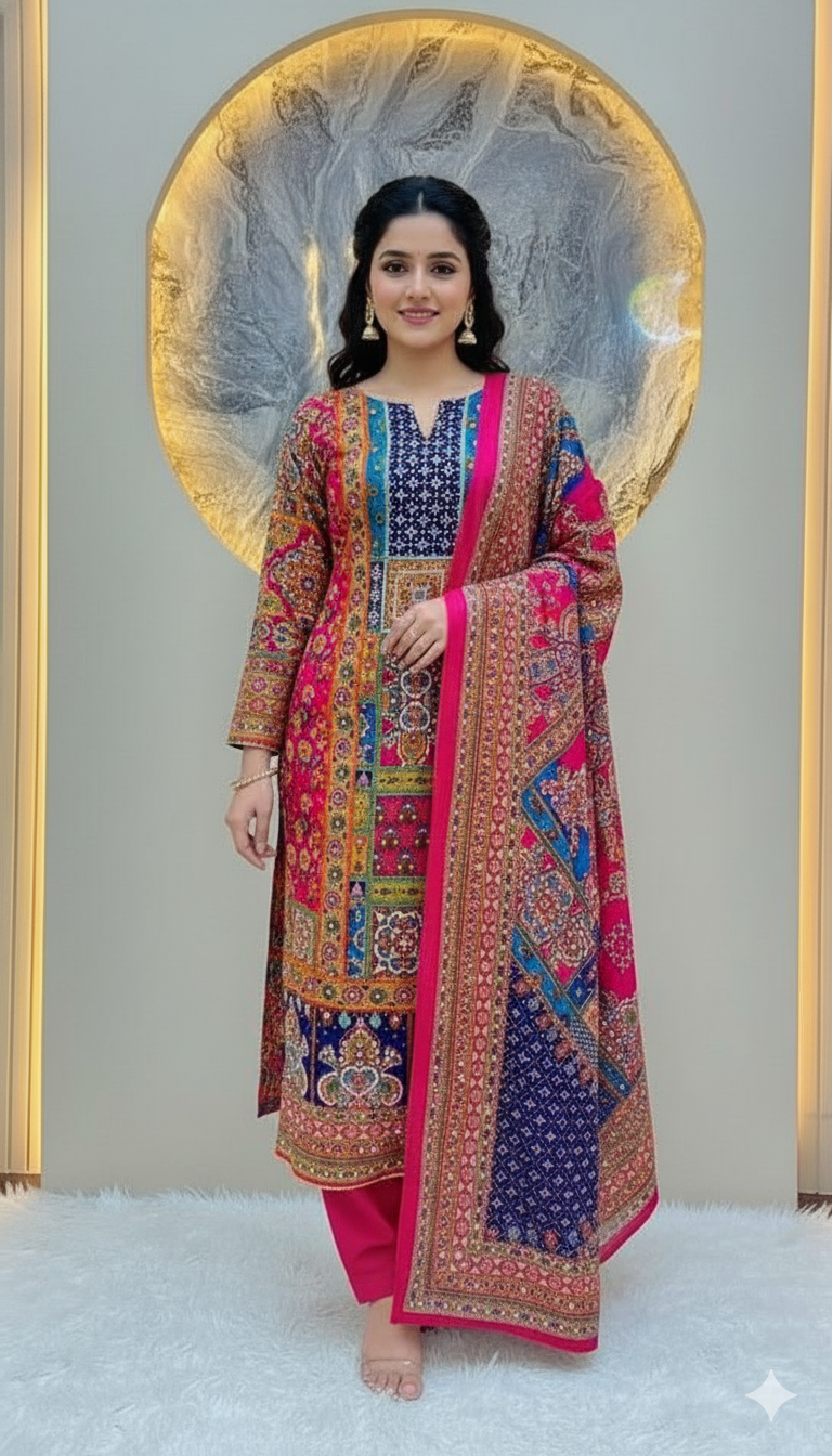 গর্জিয়াস লাহোরি থ্রি পিস (সেলাই বিহীন)