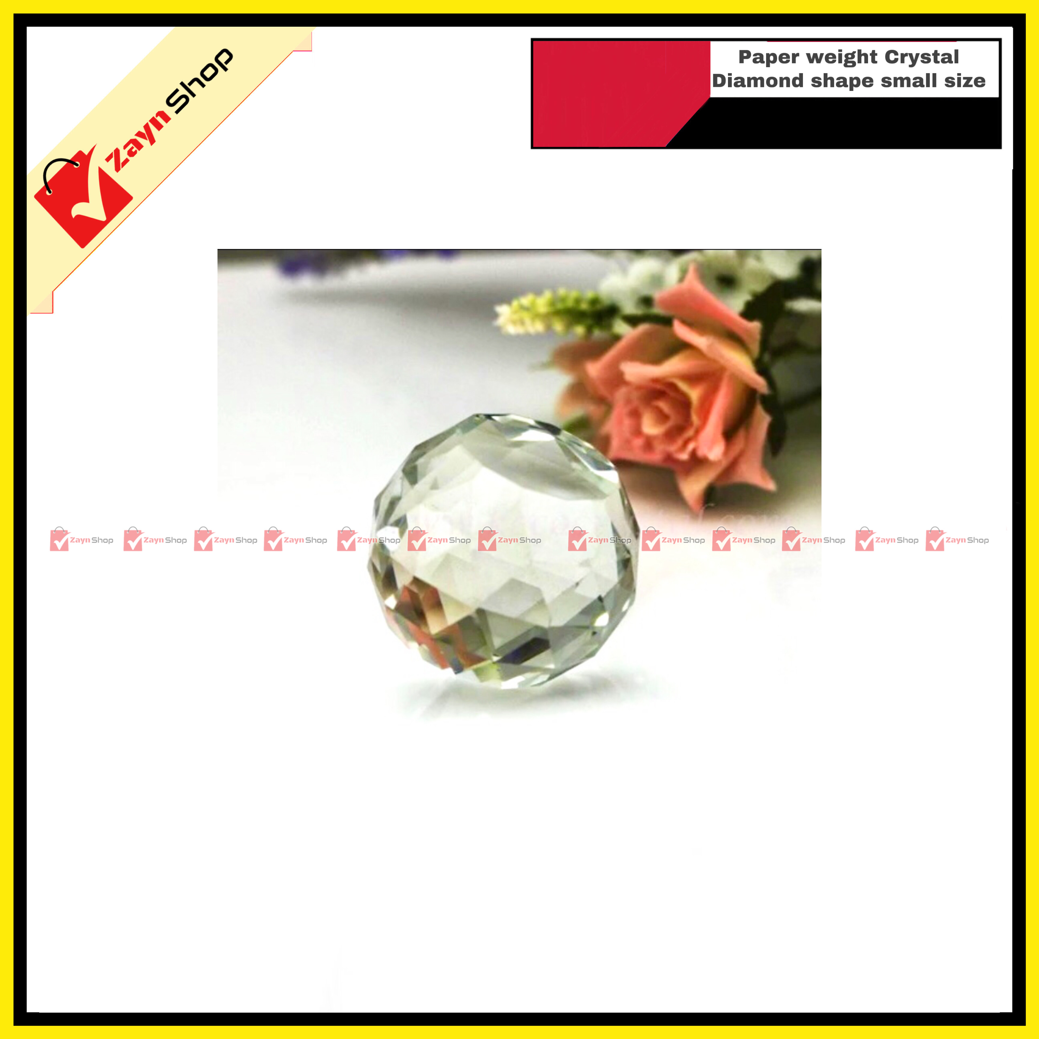 Paper Weight Crystal Diamond Shape small size 1pcs_img_1