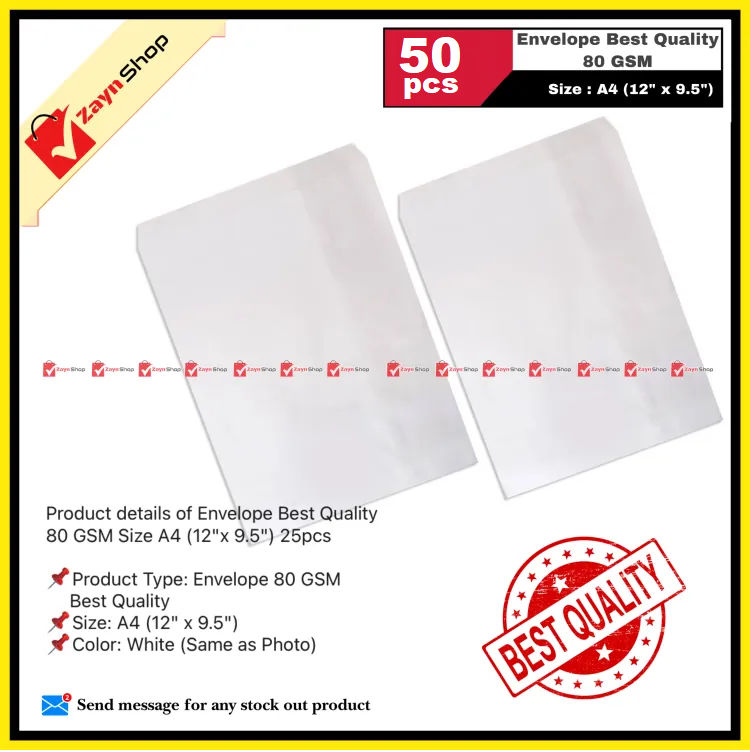 Envelope Best Quality 80 GSM Size (12"x 9.5") 25pcs_img_1