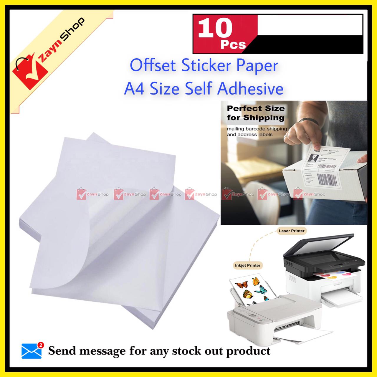 Offset Sticker Paper A4 Size Self Adhesive Label white color 10 pcs_img_0