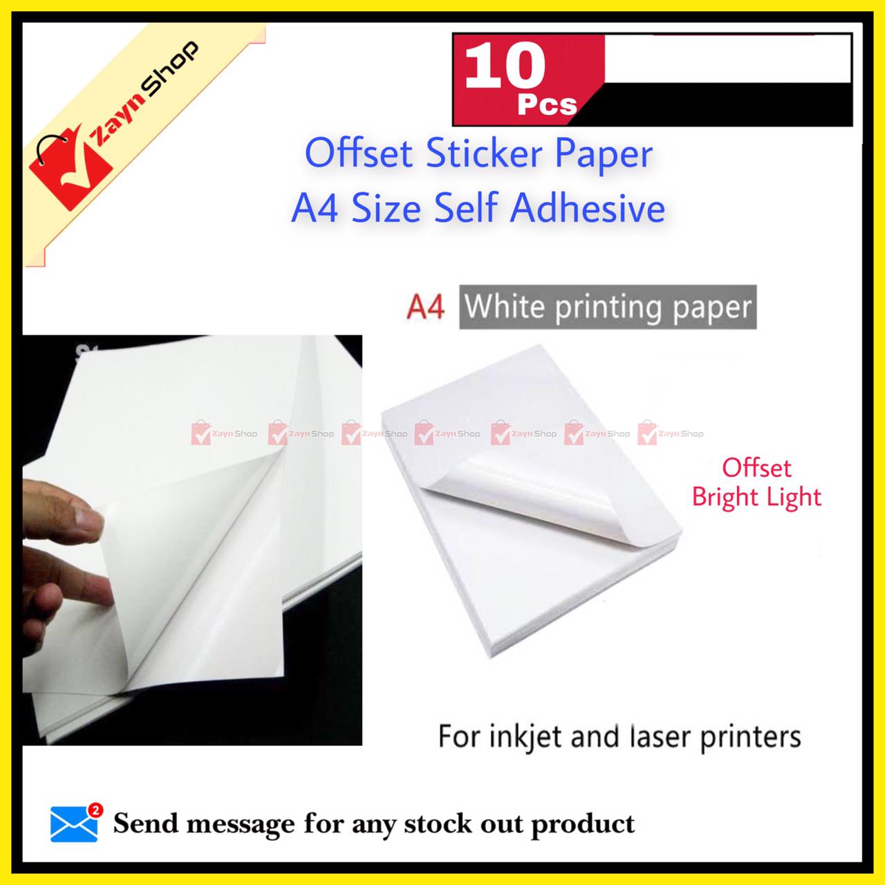 Offset Sticker Paper A4 Size Self Adhesive Label white color 10 pcs_img_1