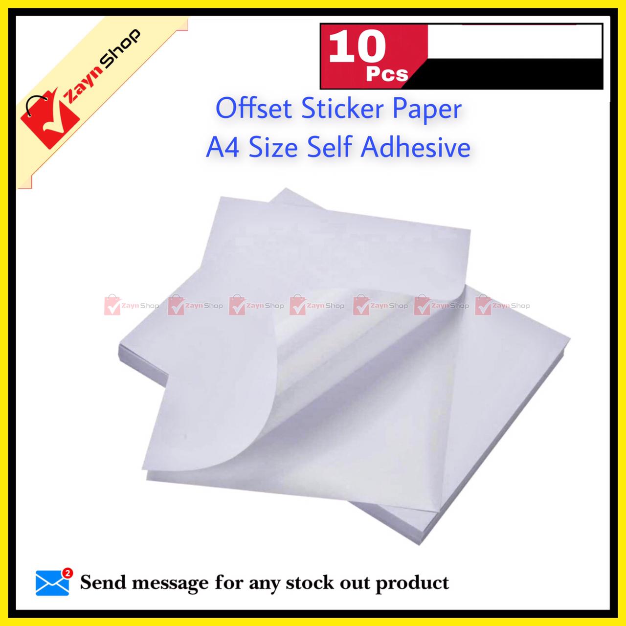 Offset Sticker Paper A4 Size Self Adhesive Label white color 10 pcs_img_5