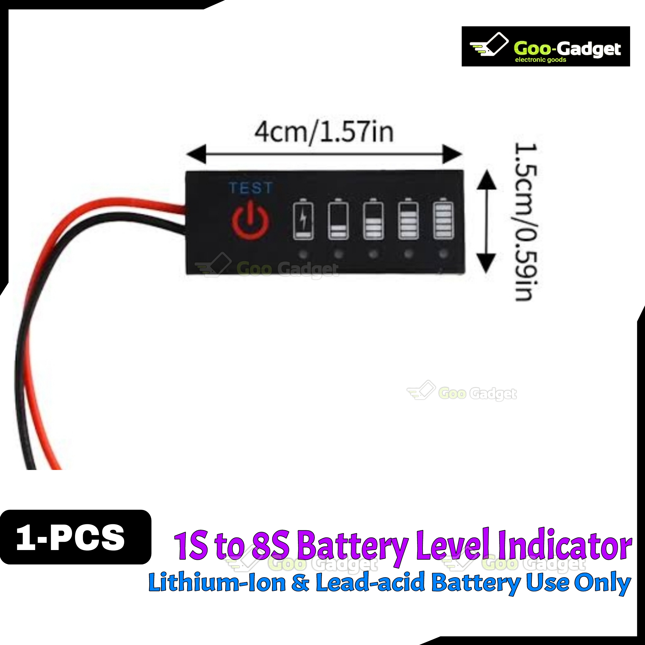 1S-8S Battery Level Indicator Tester for 18650 Li-ion, Lithium, and Lead Acid Batteries