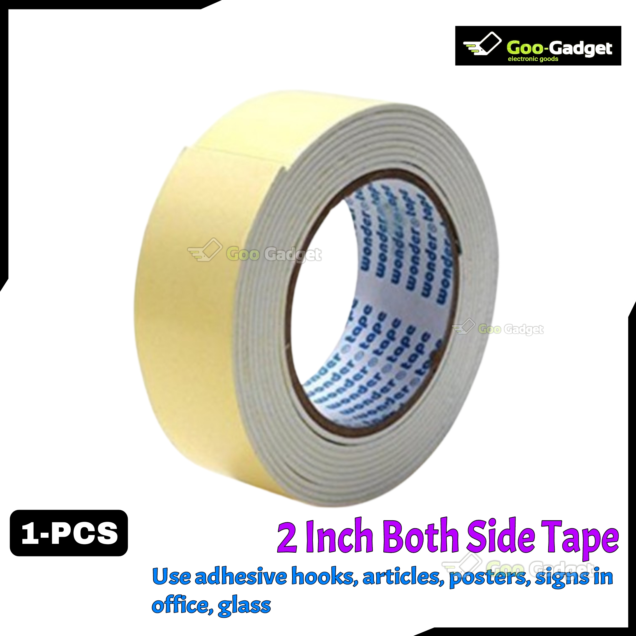 2 Inch Double-Sided Heavy-Duty Foam Tape, Both-Side Adhesive