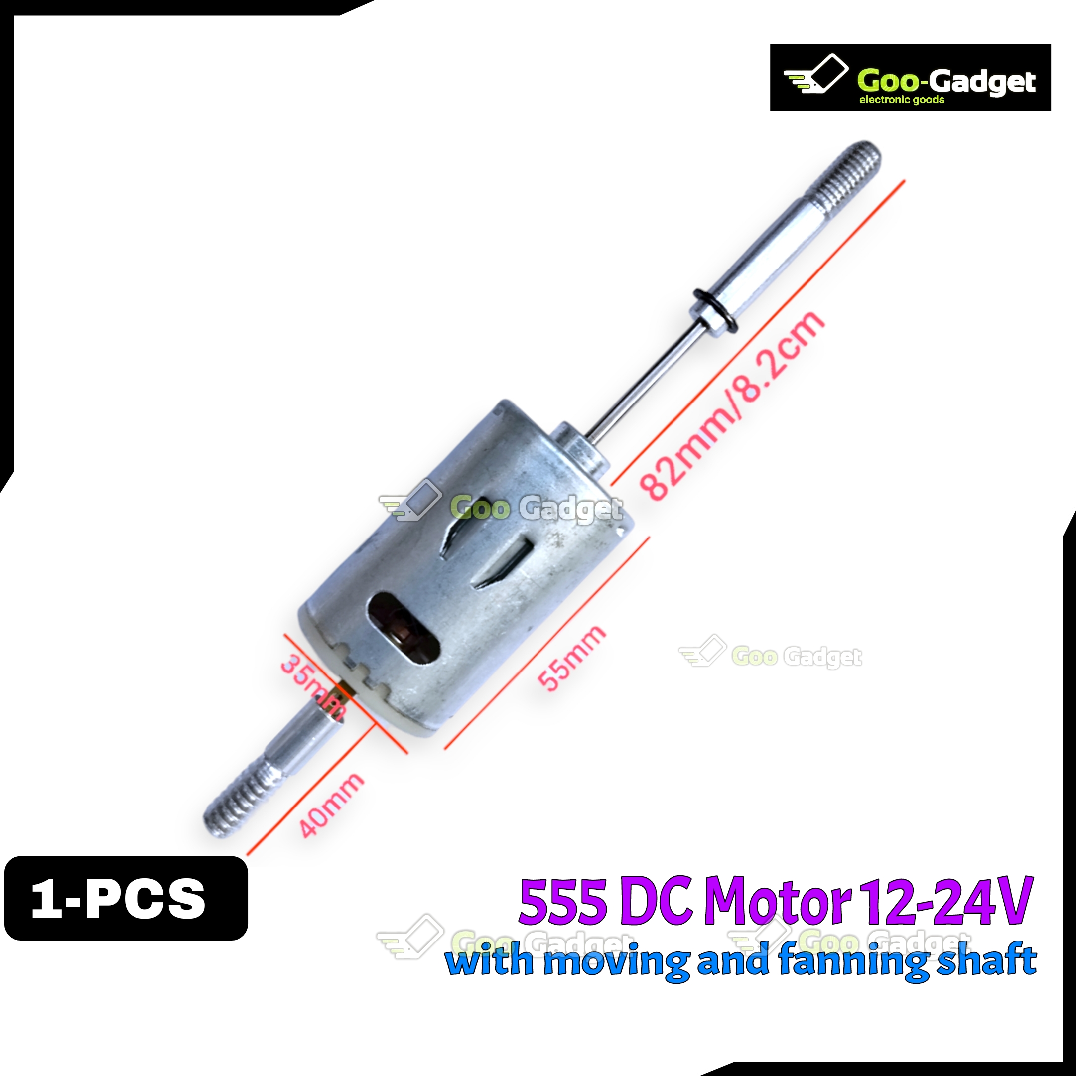 DC 12V 555 Stand Fan Motor | 555 Motor 15W Long Shaft for High-Speed Cooling and DIY Projects