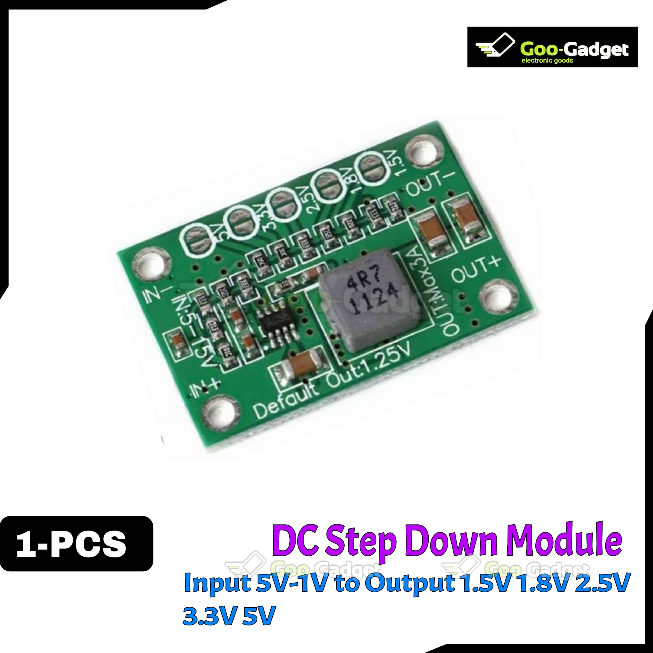 CA-1235 Fixed Voltage Step Down Buck Converter | 1.5V, 1.8V, 2.5V, 3.3V, 5V Output | 5V-15V Input Step Down Power Module
