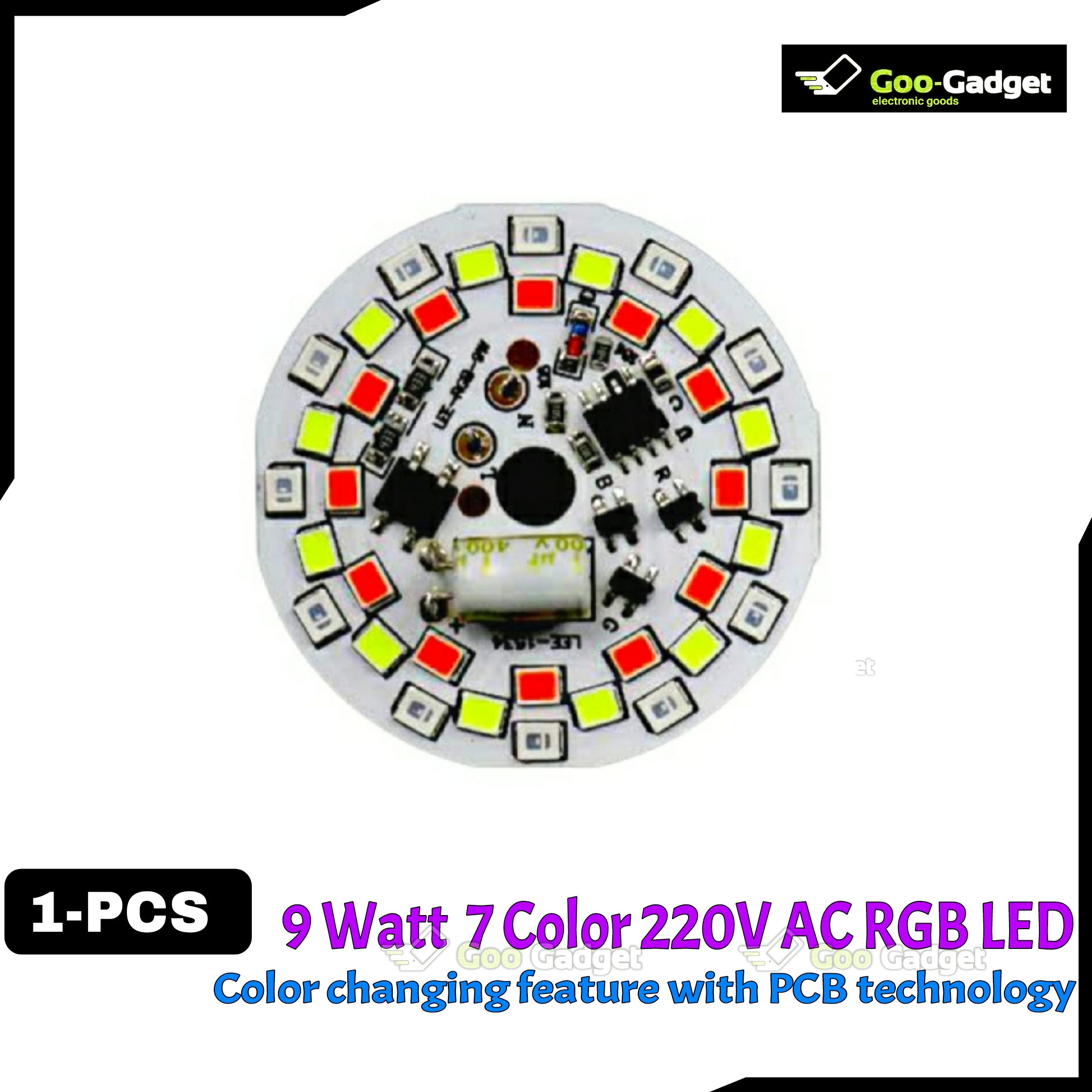 220V AC RGB DOB Color Changing LED Bulb 9 Watt Multicolour