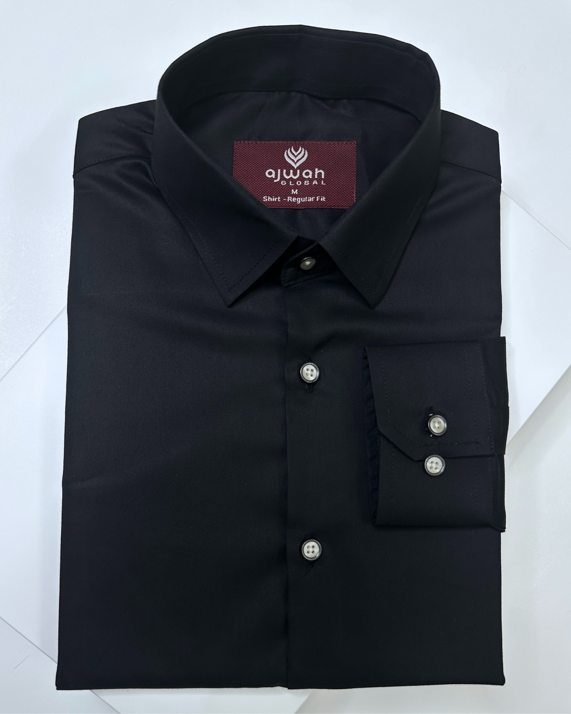 Solid Black Casual Shirt for Men_img_1