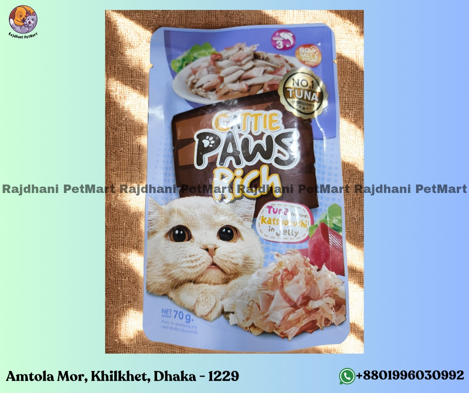 Cattie Paws Rich Cat Wet Food Tuna Katsuobushi In jelly 70g
