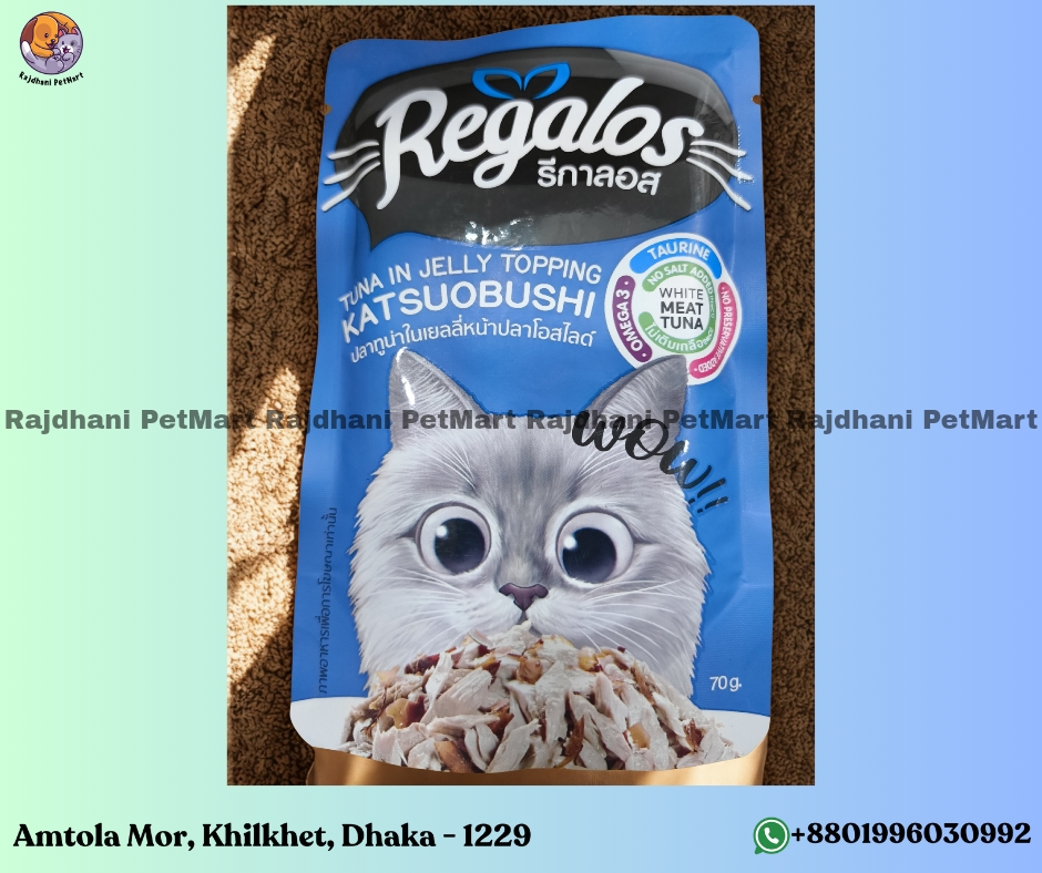 Regalos Adult Cat Wet Food Tuna in jelly Topping Katsuobushi 70g
