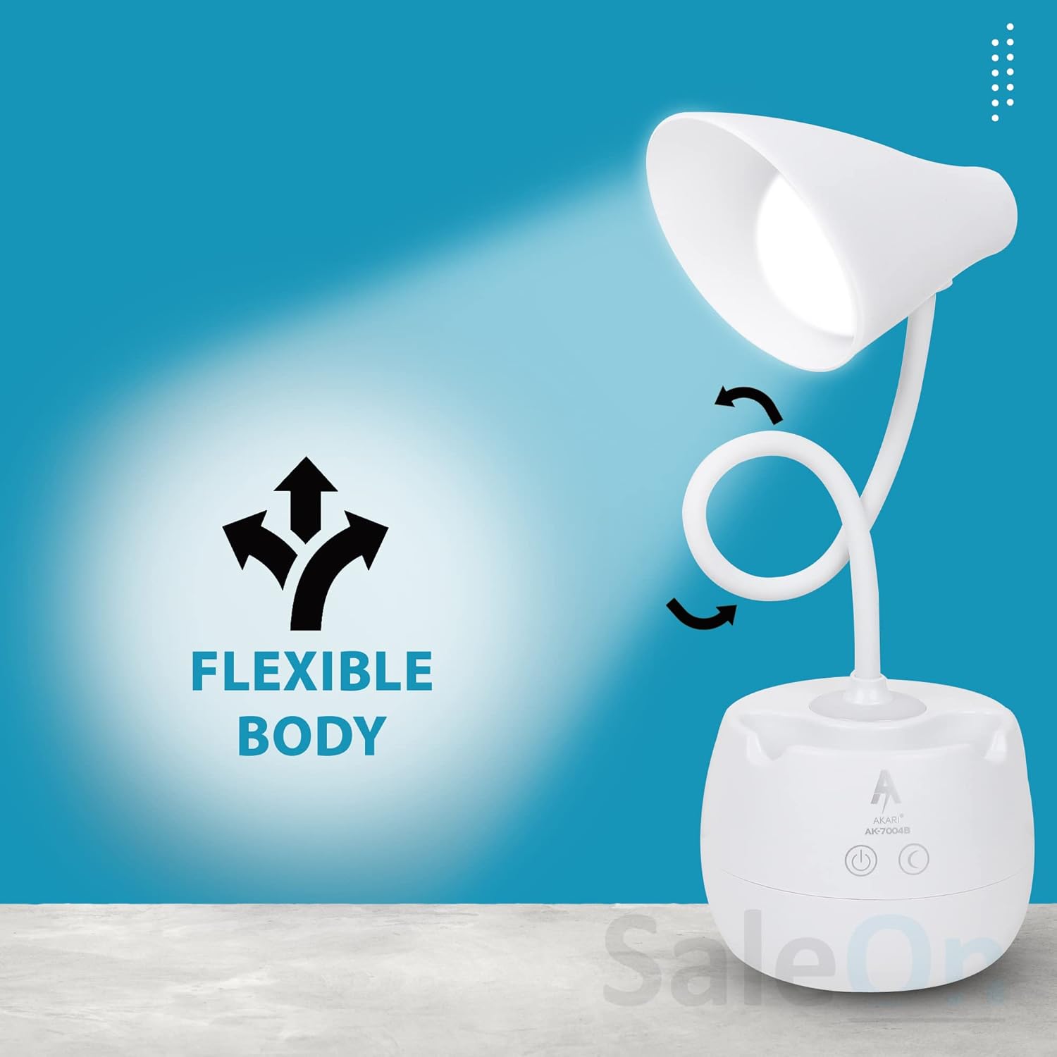 360 Degree Flexible Desk Lamp withNight Lamp, Advanced Pen and Mobile Holder Design Modern Touch Switch Rechargeable Table Lamp Eye Care Reading Study Bed Side, Office Use, Home Decor All in One Table Lamp Study Lamp_img_2