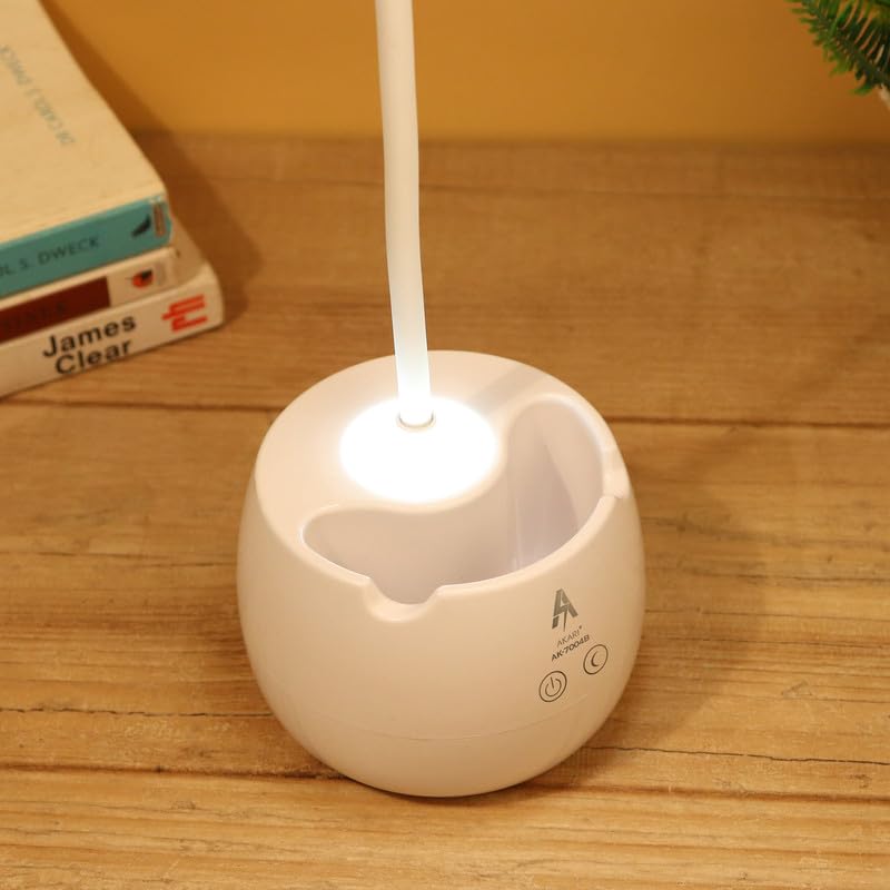 360 Degree Flexible Desk Lamp withNight Lamp, Advanced Pen and Mobile Holder Design Modern Touch Switch Rechargeable Table Lamp Eye Care Reading Study Bed Side, Office Use, Home Decor All in One Table Lamp Study Lamp_img_3